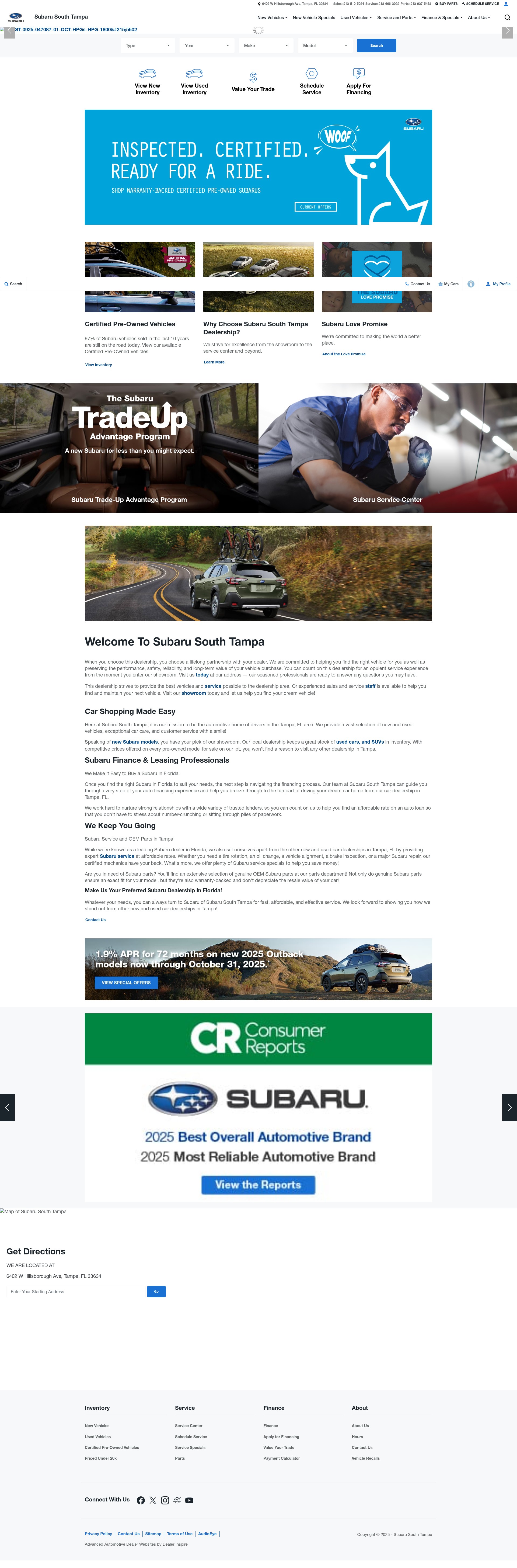 Screenshot of subarusouthtampa.com