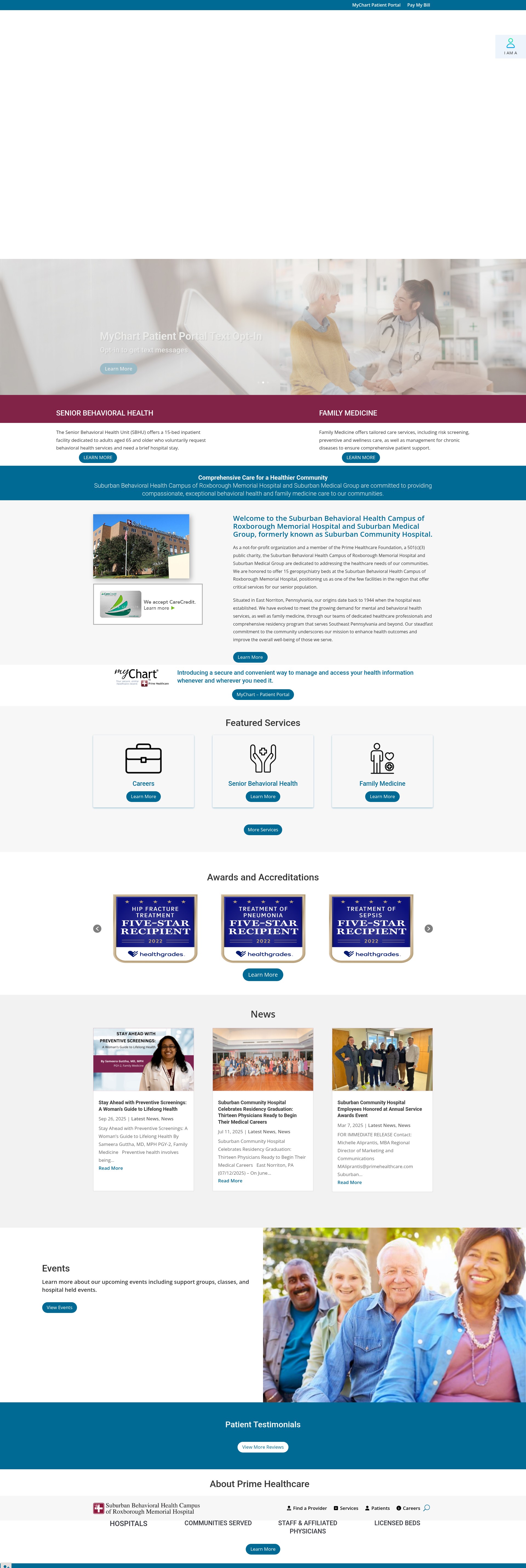Screenshot of suburbanbhc.org