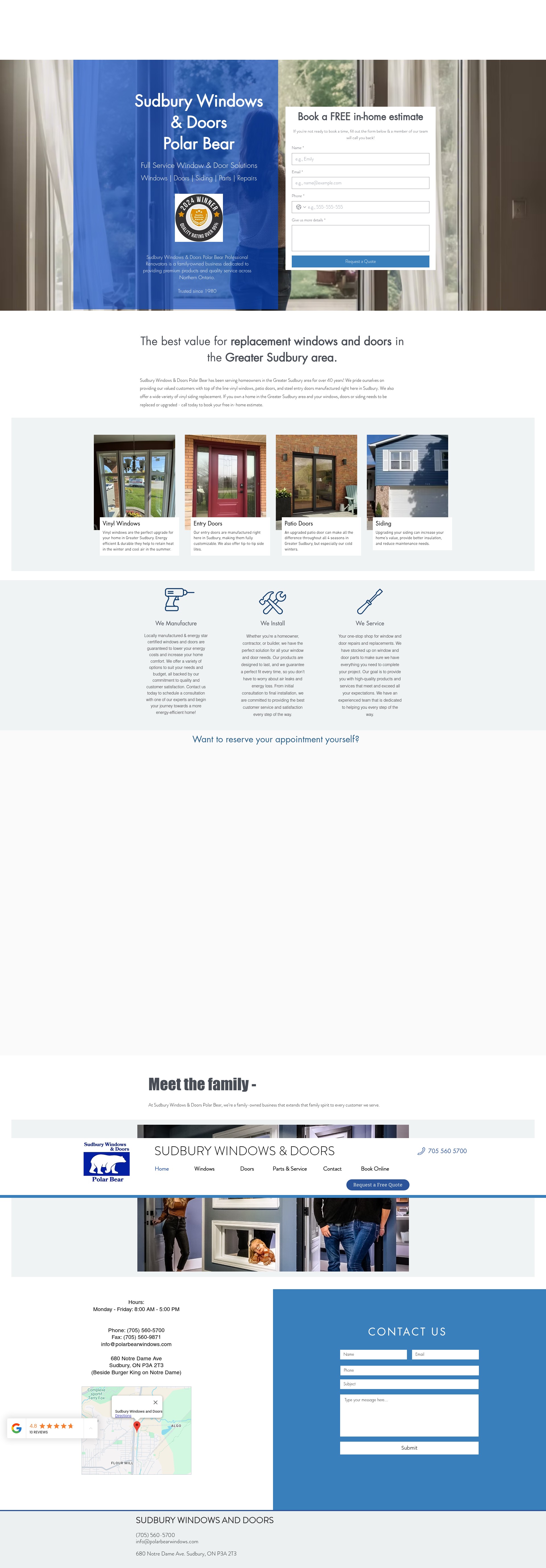 Screenshot of sudburywindowspolarbear.com