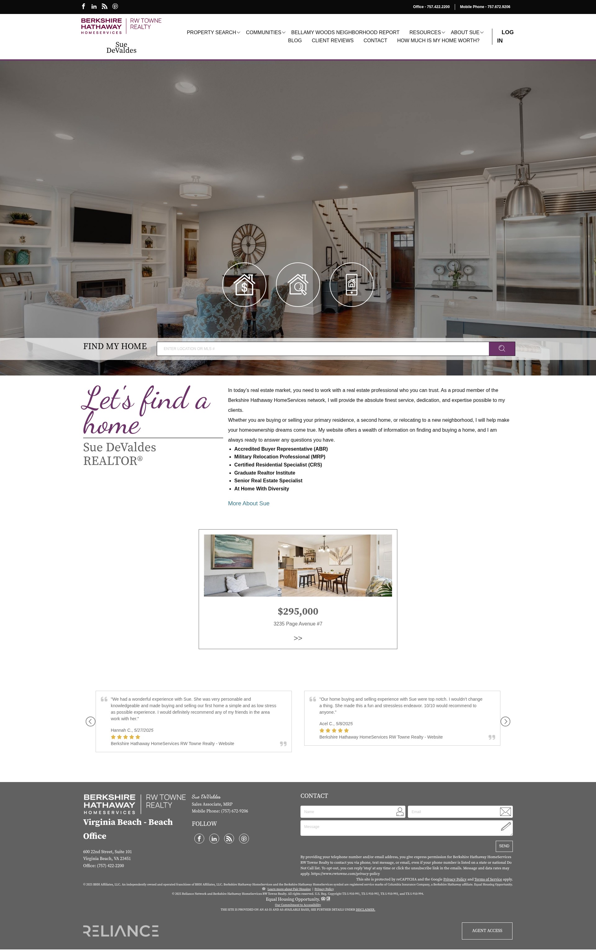 Screenshot of suedevaldesrealtor.com