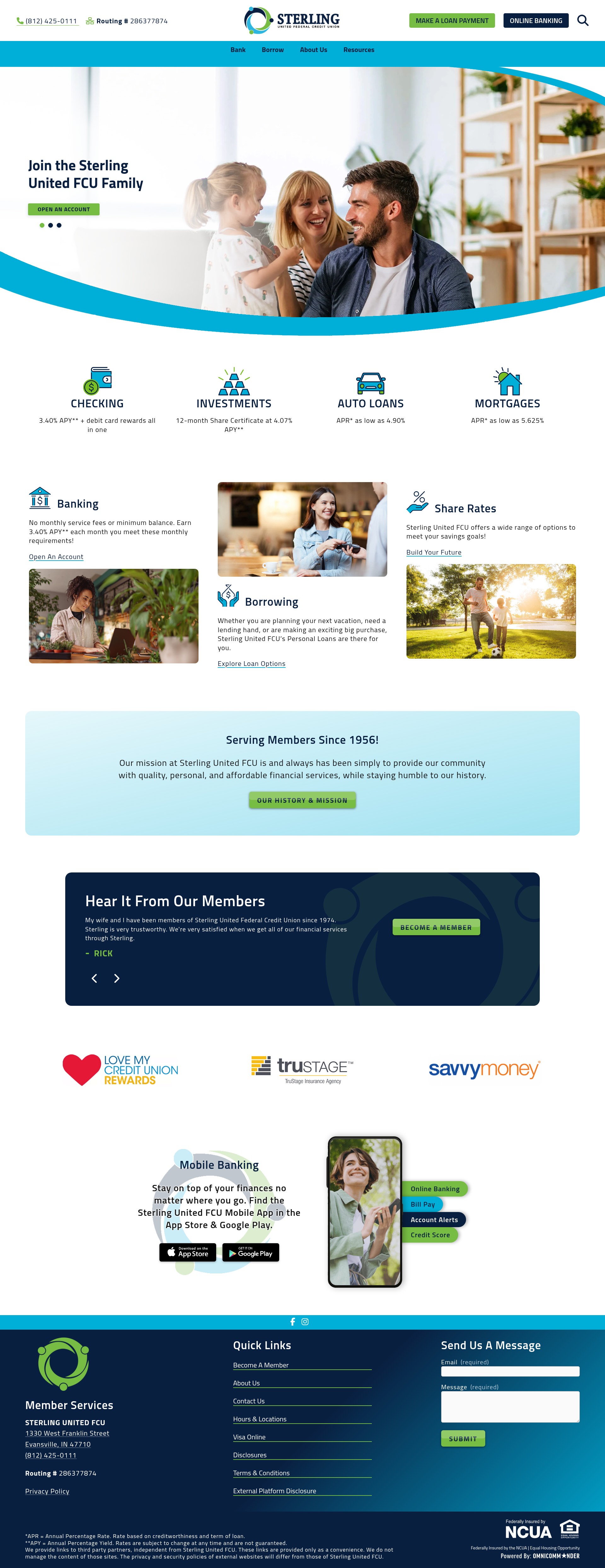 Screenshot of sufcu.org