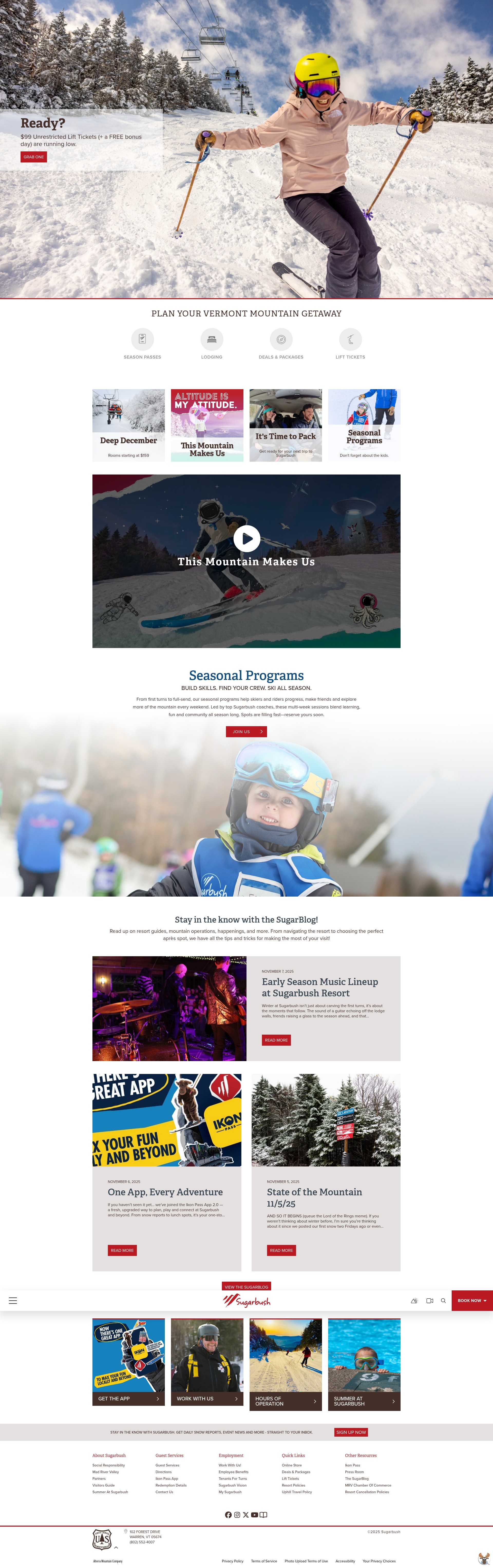 Screenshot of sugarbush.com