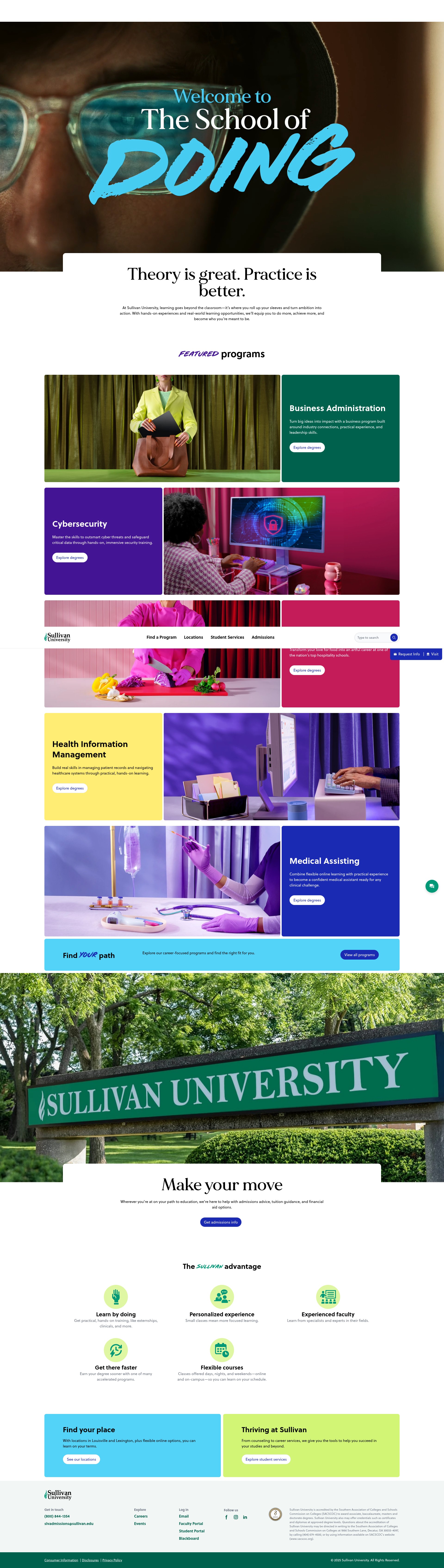 Screenshot of sullivan.edu