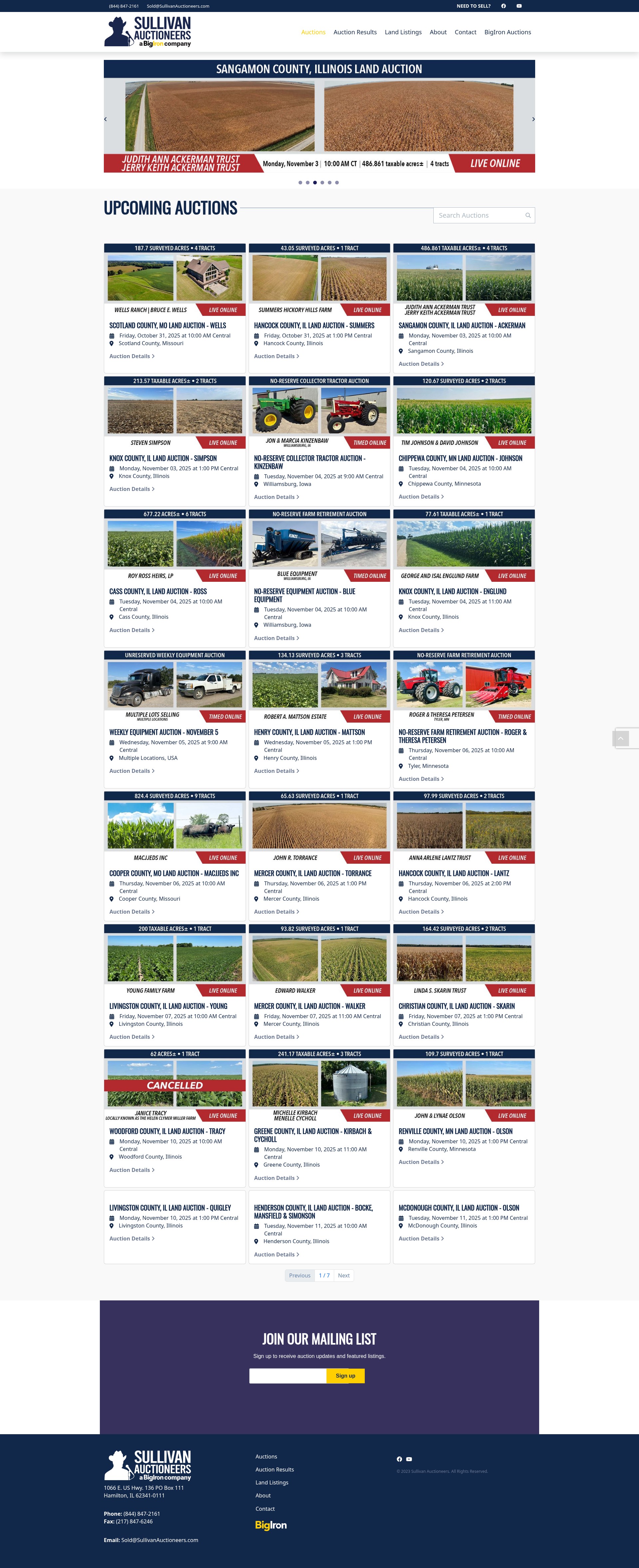 Screenshot of sullivanauctioneers.com