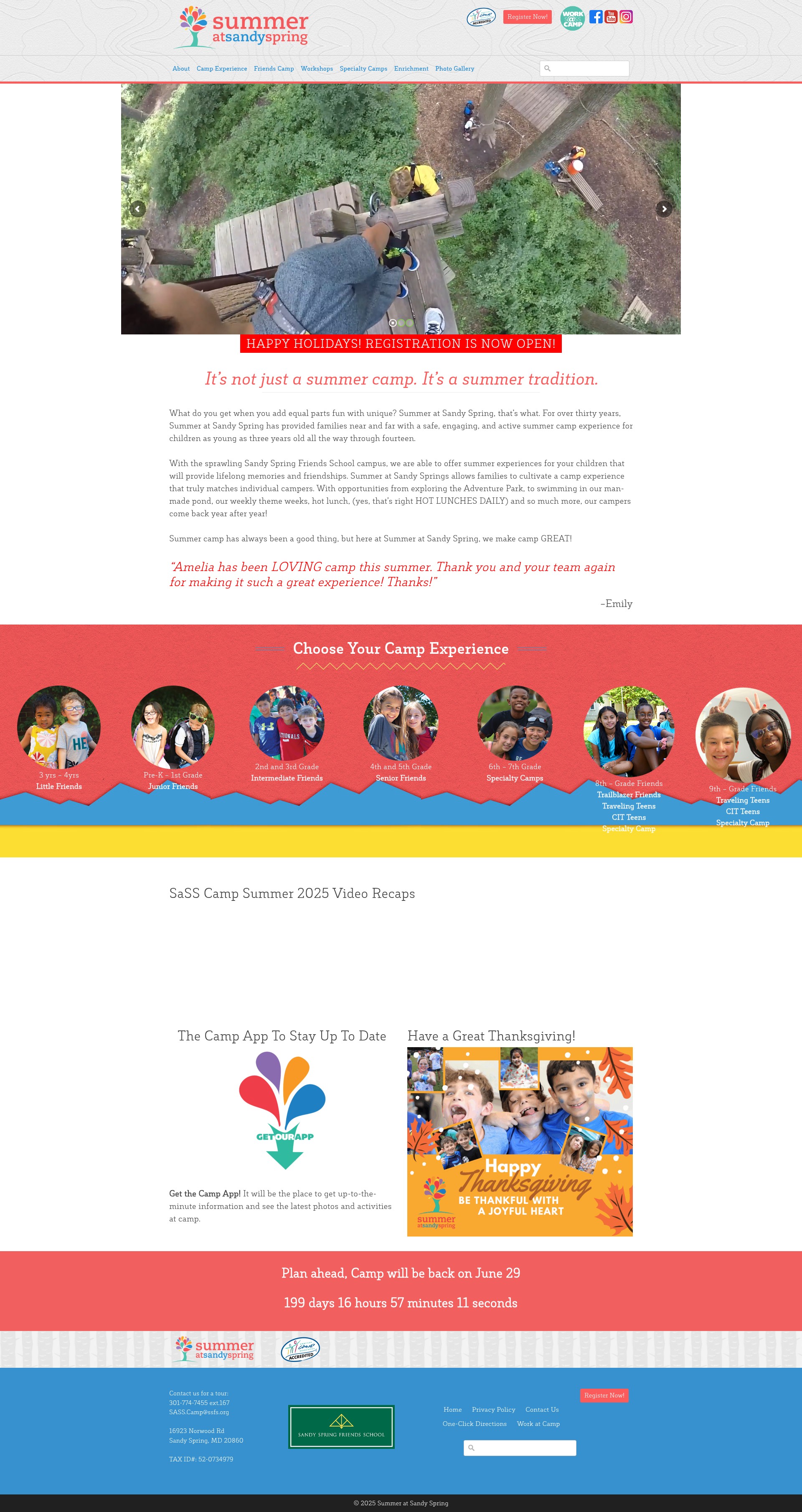 Screenshot of summeratsandyspring.org