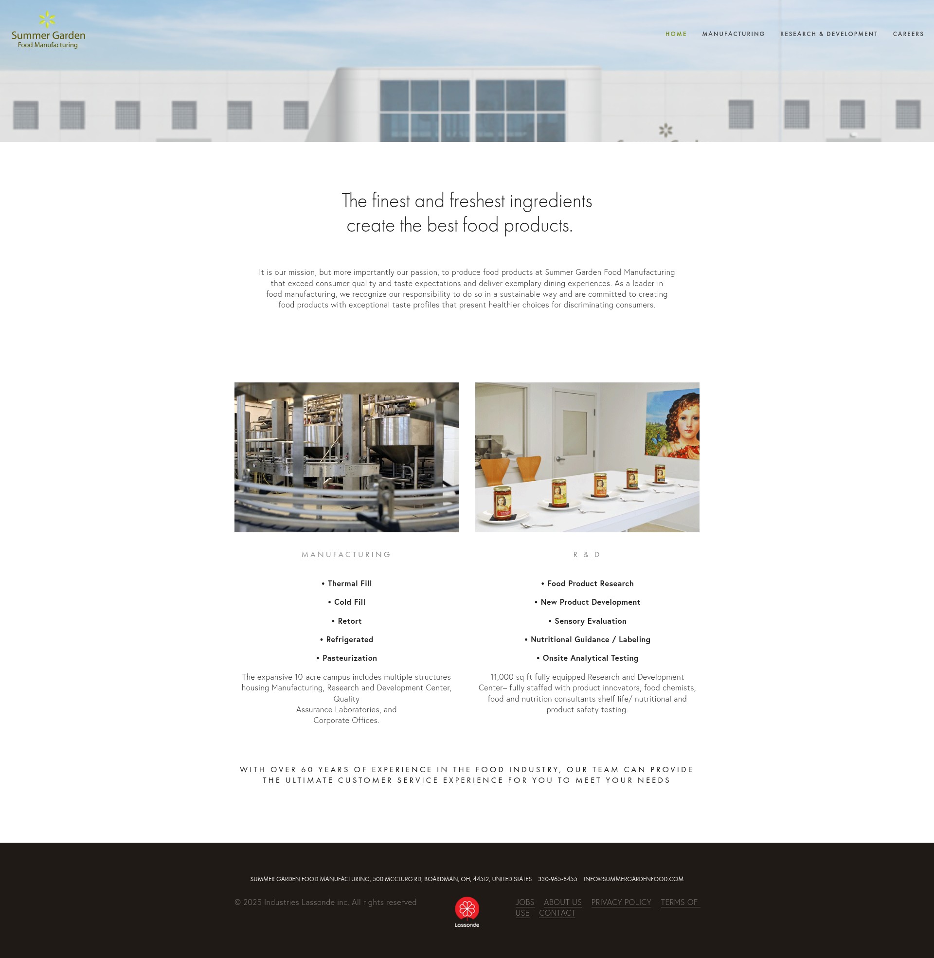 Screenshot of summergardenfood.com