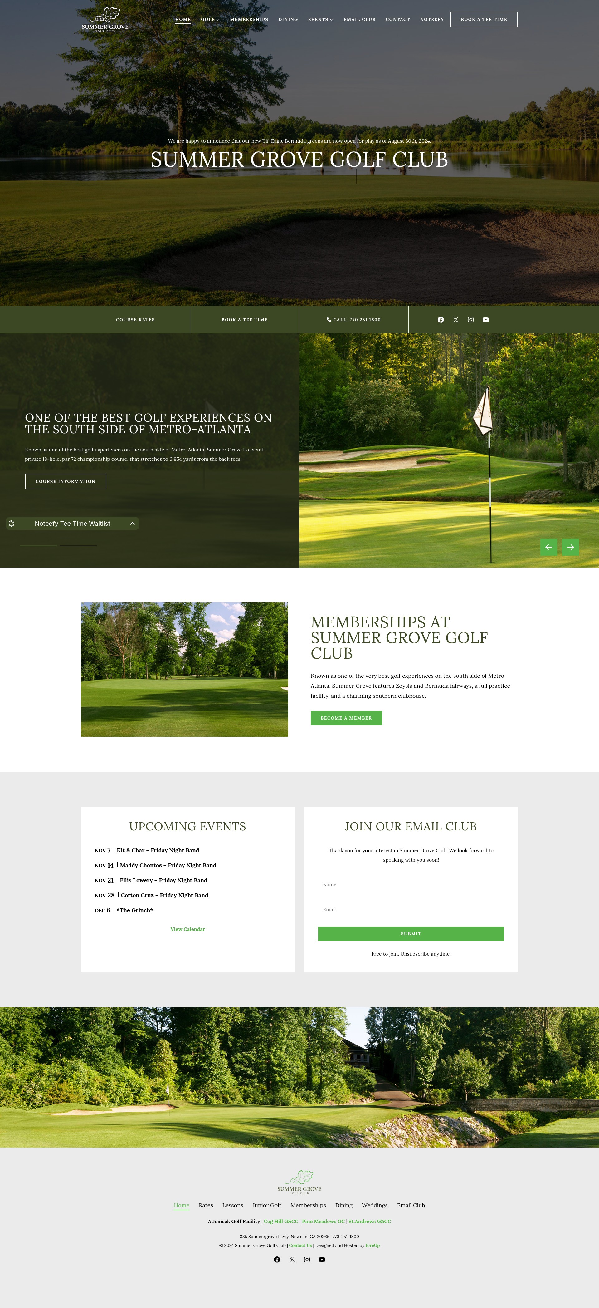 Screenshot of summergrovegolf.com