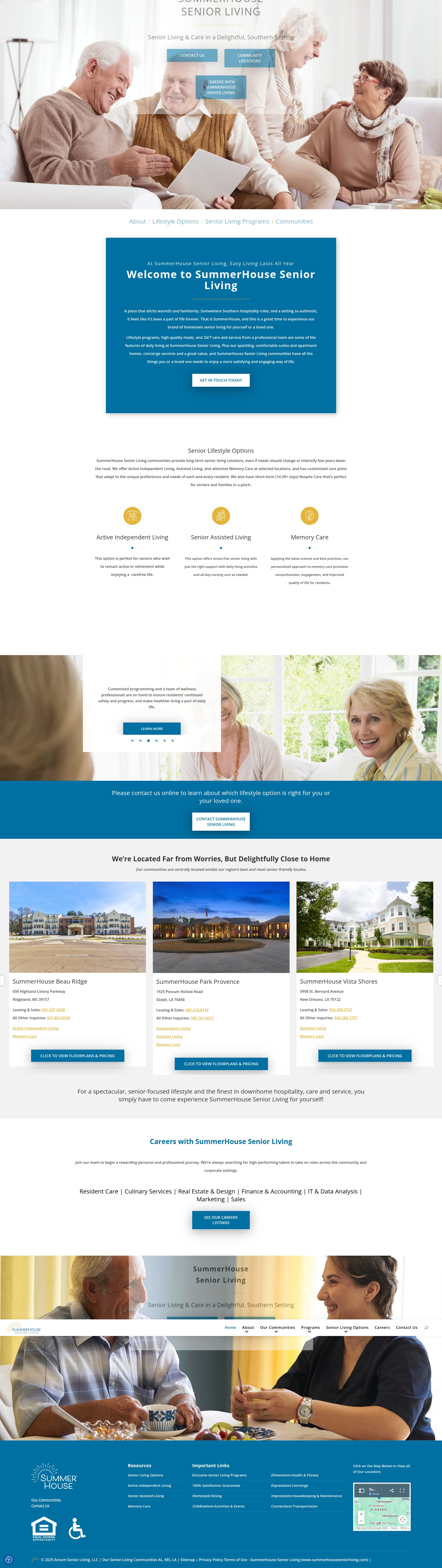 Screenshot of summerhouseseniorliving.com