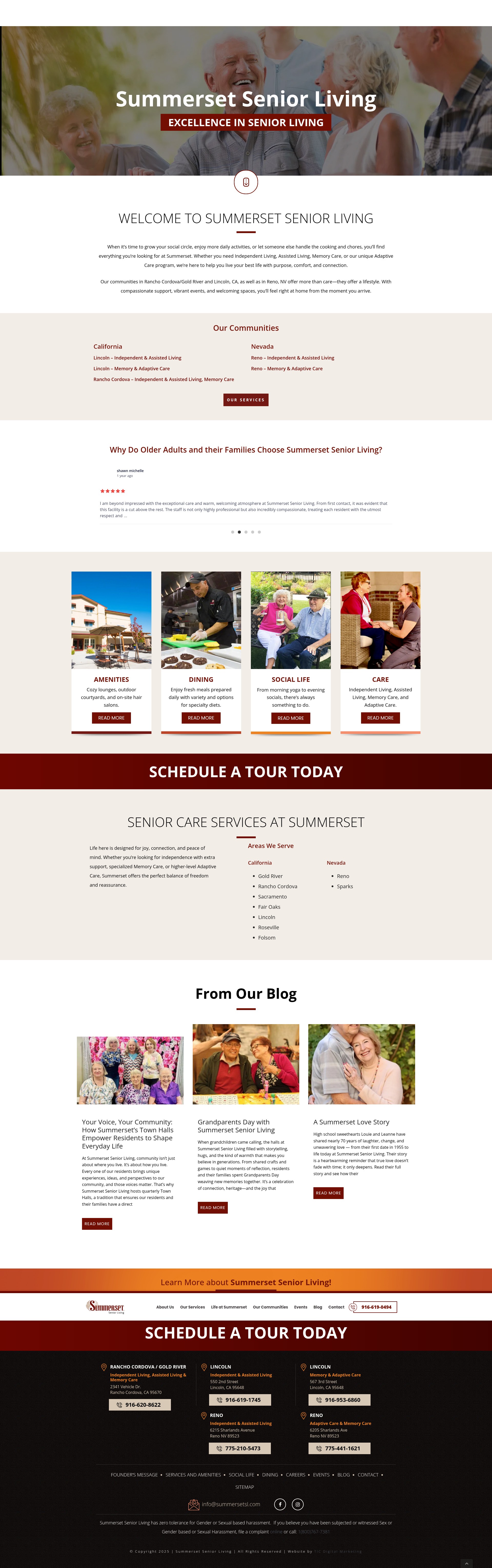 Screenshot of summersetseniorliving.com