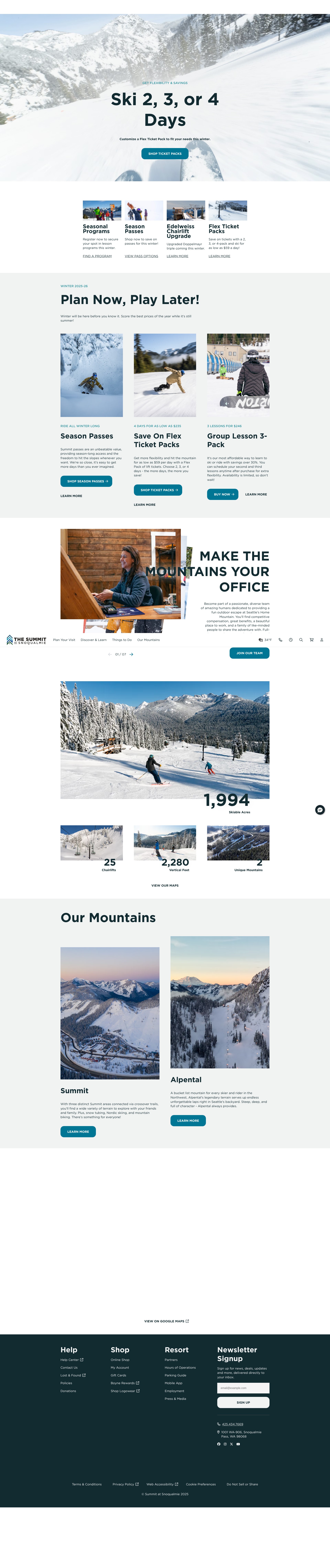 Screenshot of summitatsnoqualmie.com