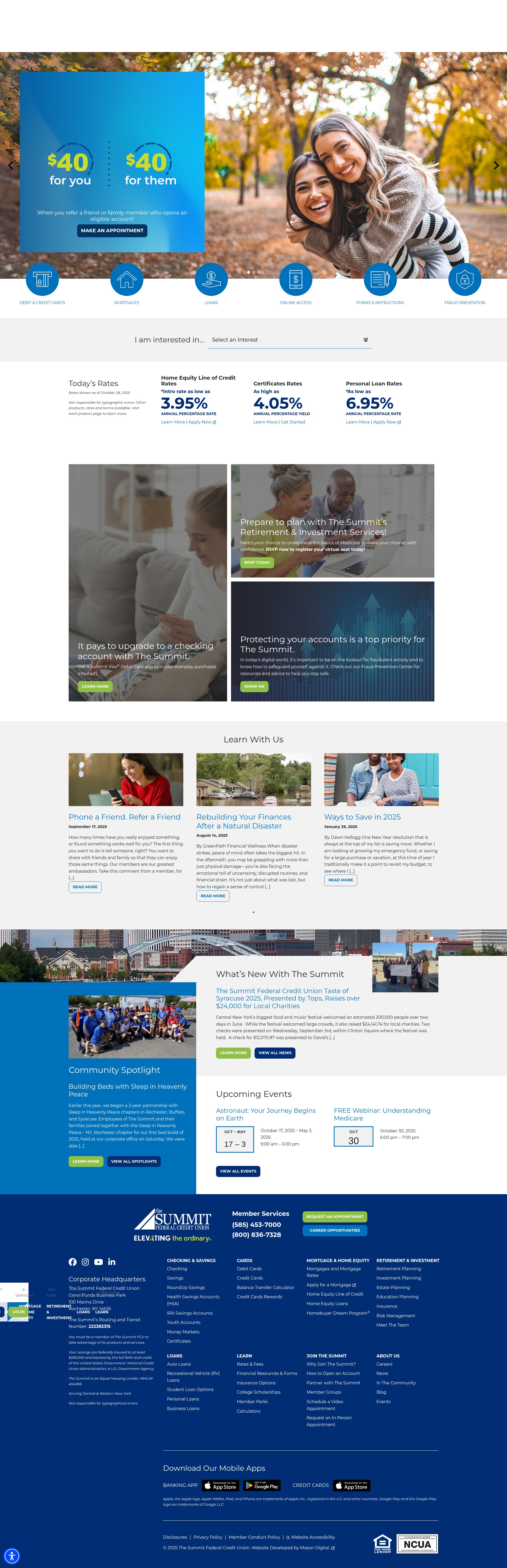 Screenshot of summitfcu.org