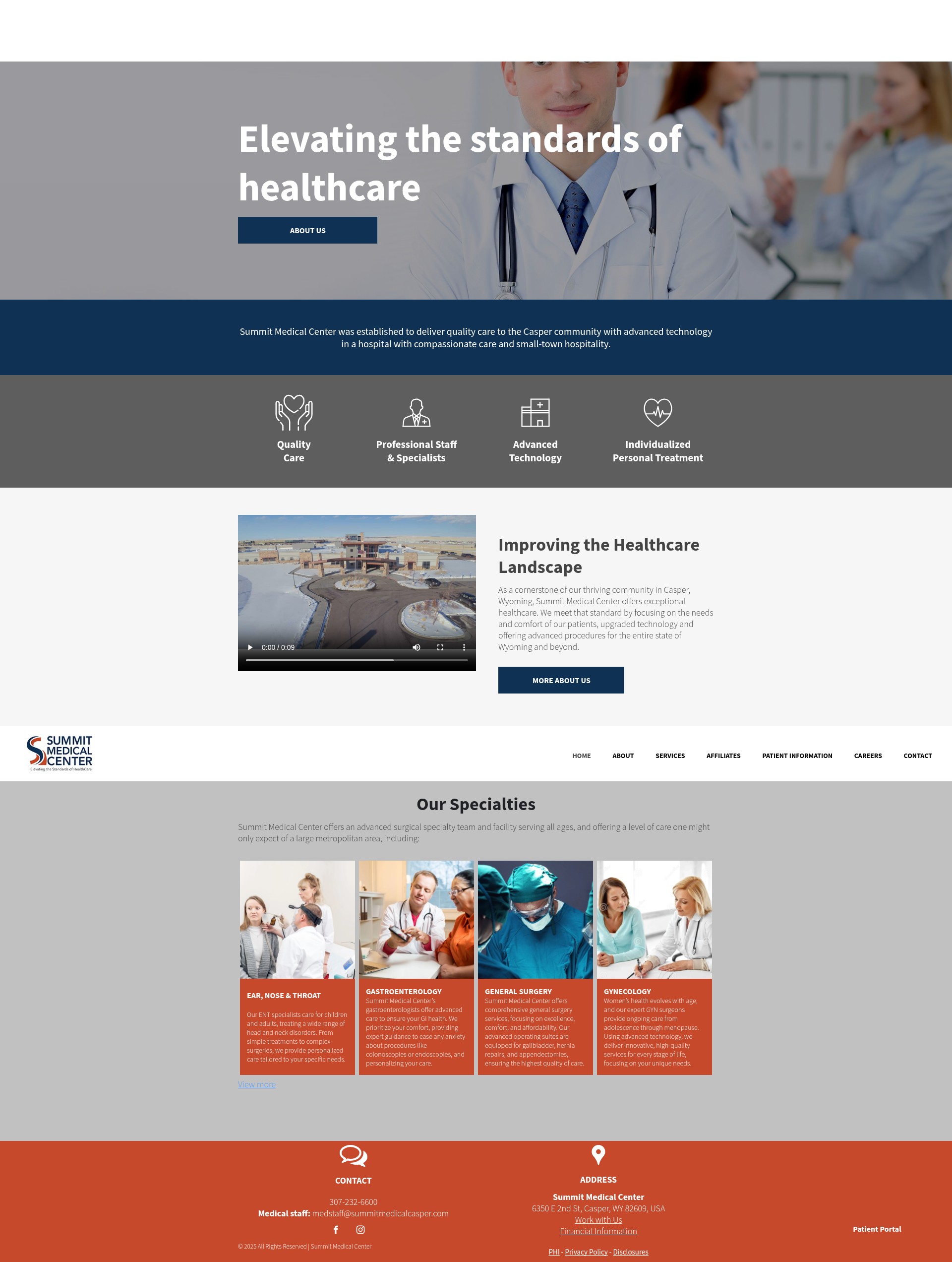 Screenshot of summitmedicalcasper.com