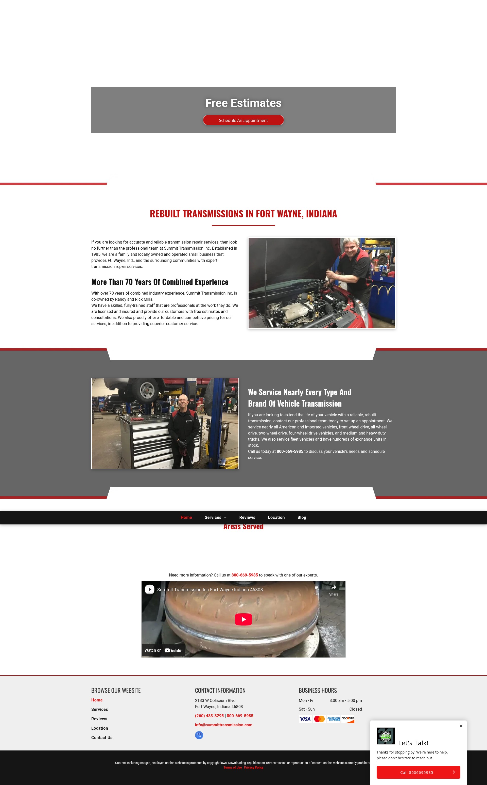 Screenshot of summittransmission.com