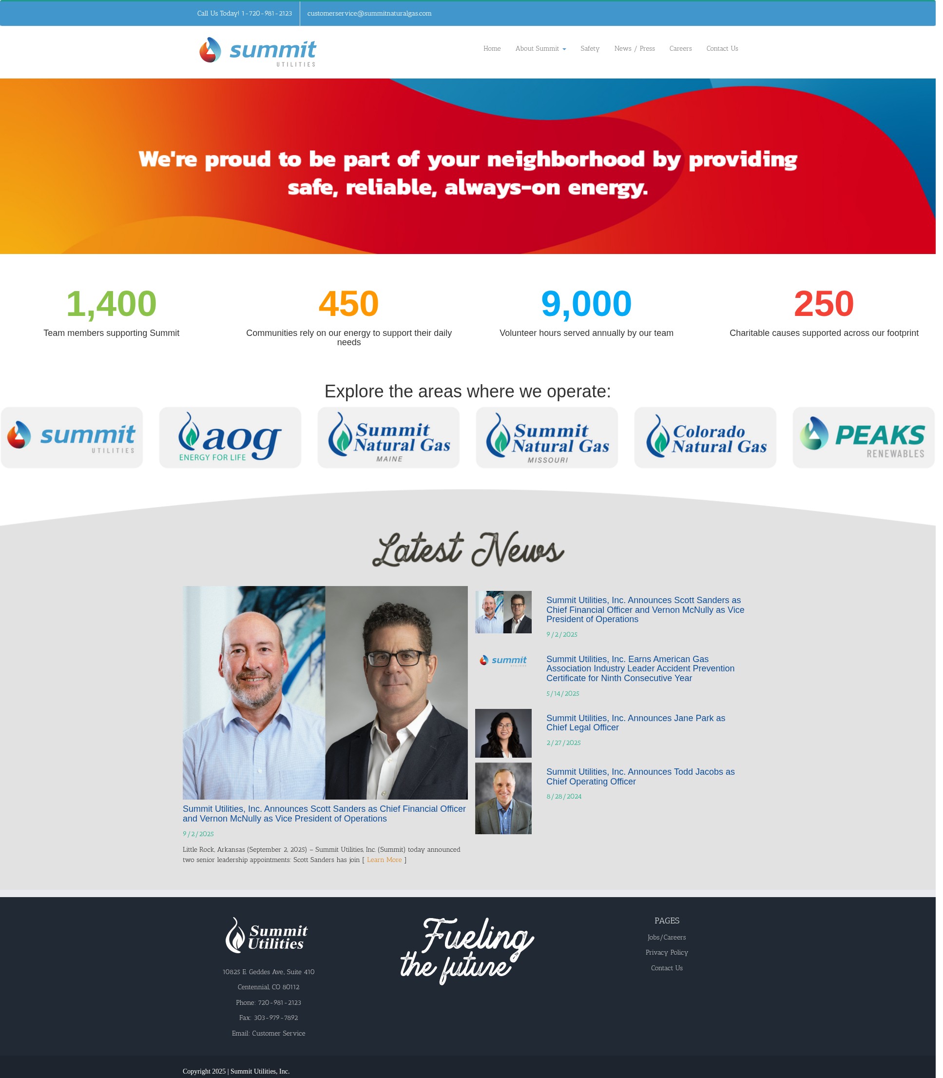 Screenshot of summitutilitiesinc.com