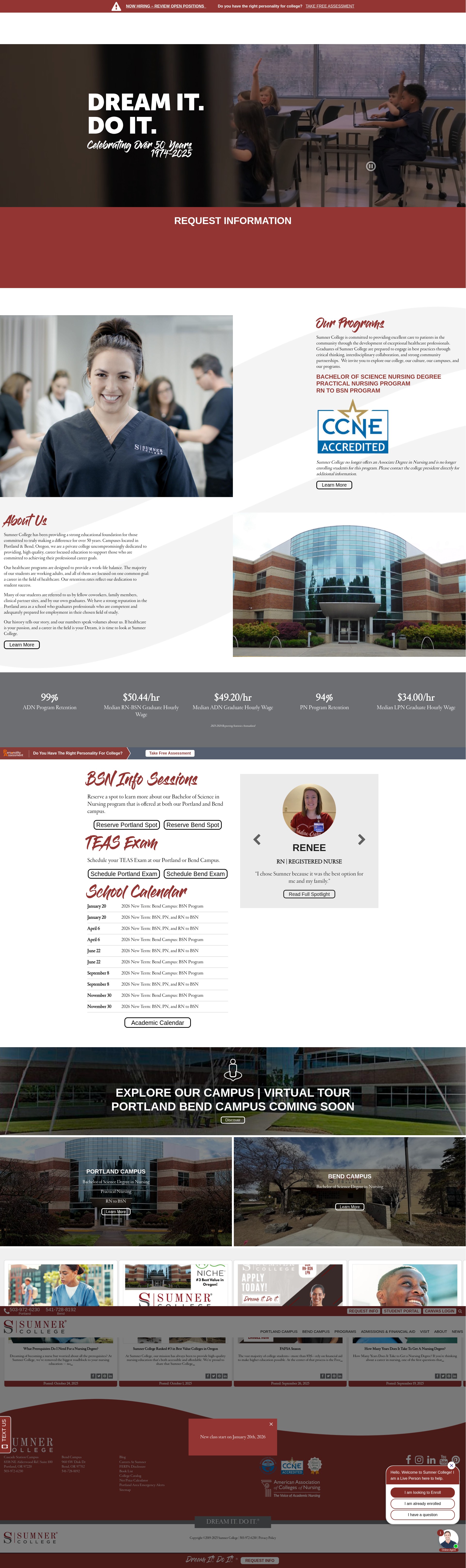 Screenshot of sumnercollege.edu