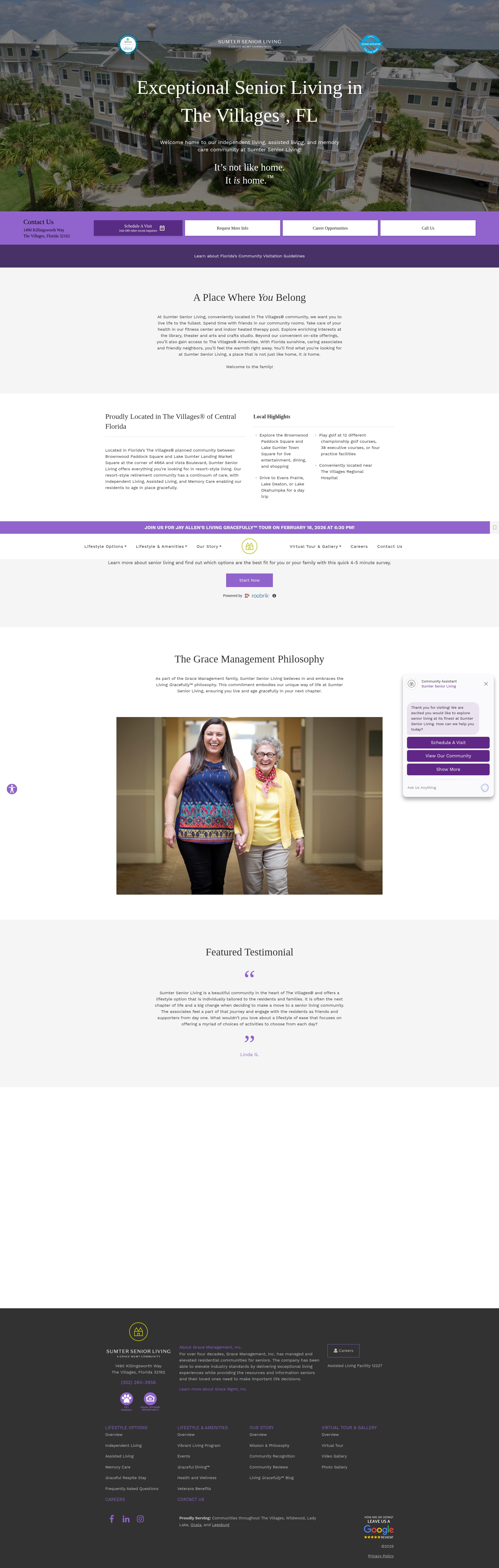 Screenshot of sumterseniorliving.com