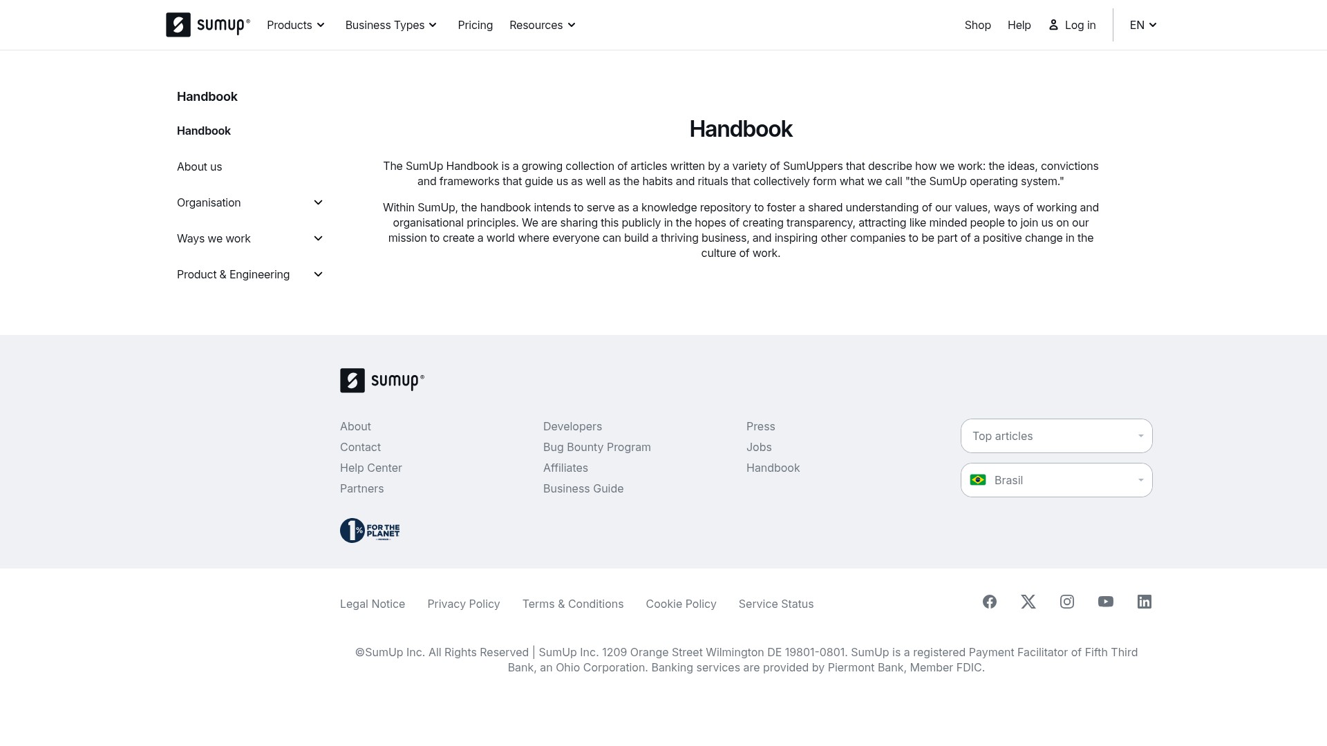 Screenshot of sumup.com.br