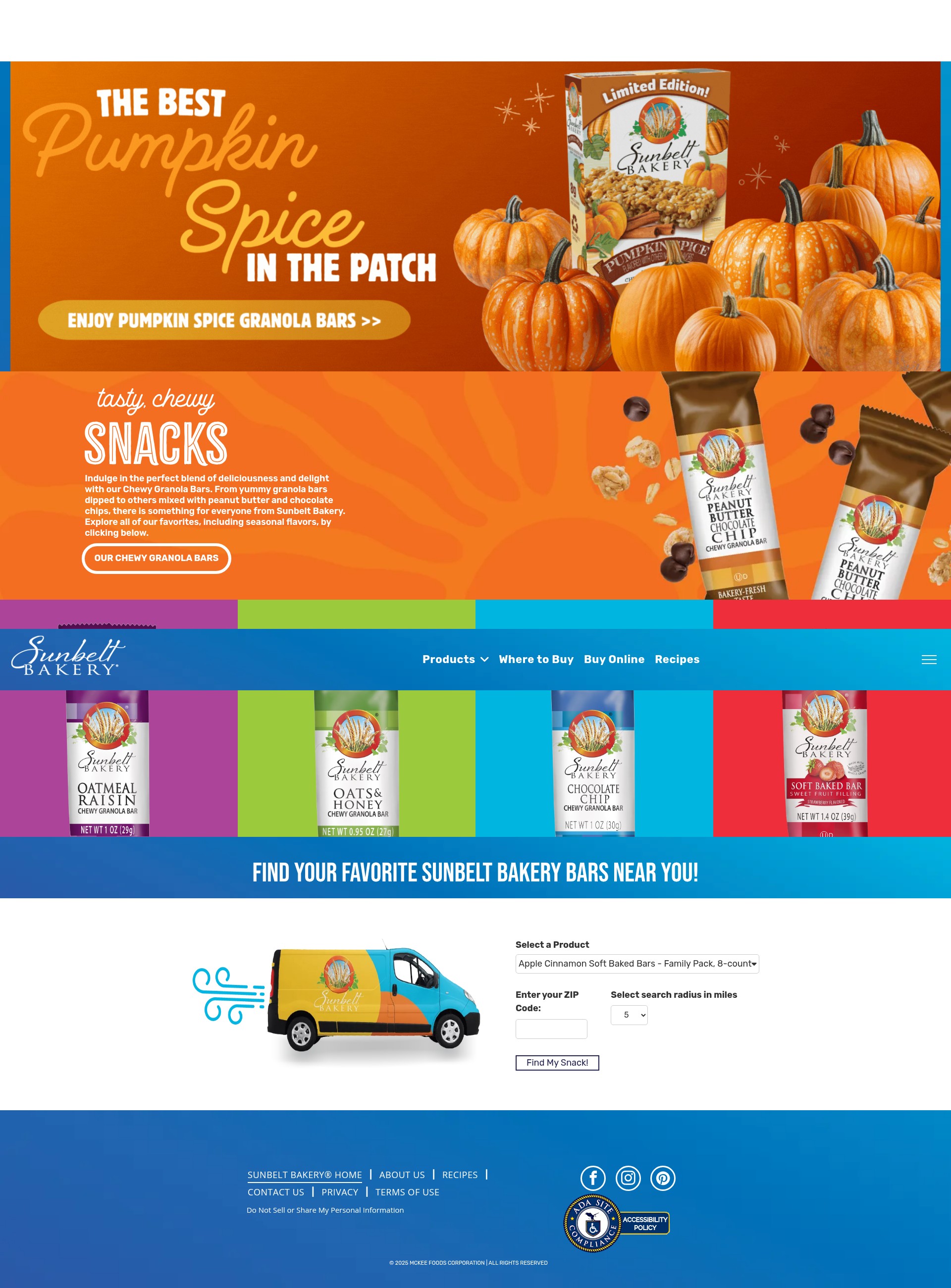 Screenshot of sunbeltbakery.com