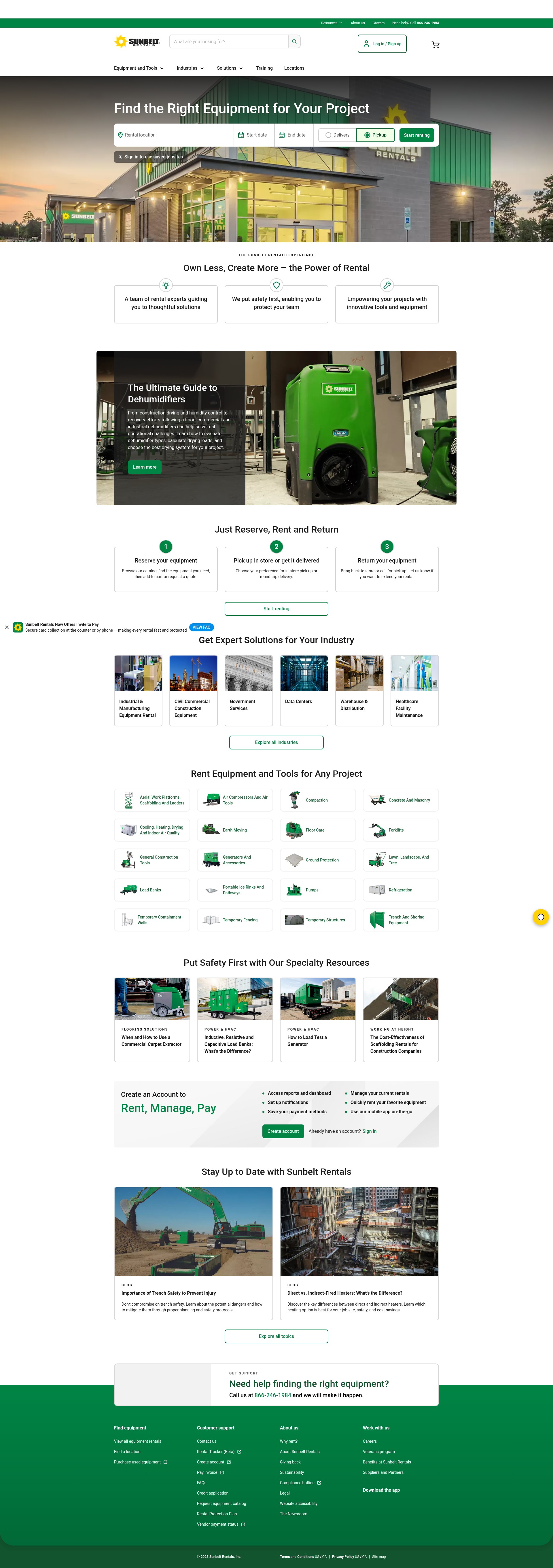 Screenshot of sunbeltrentals.com