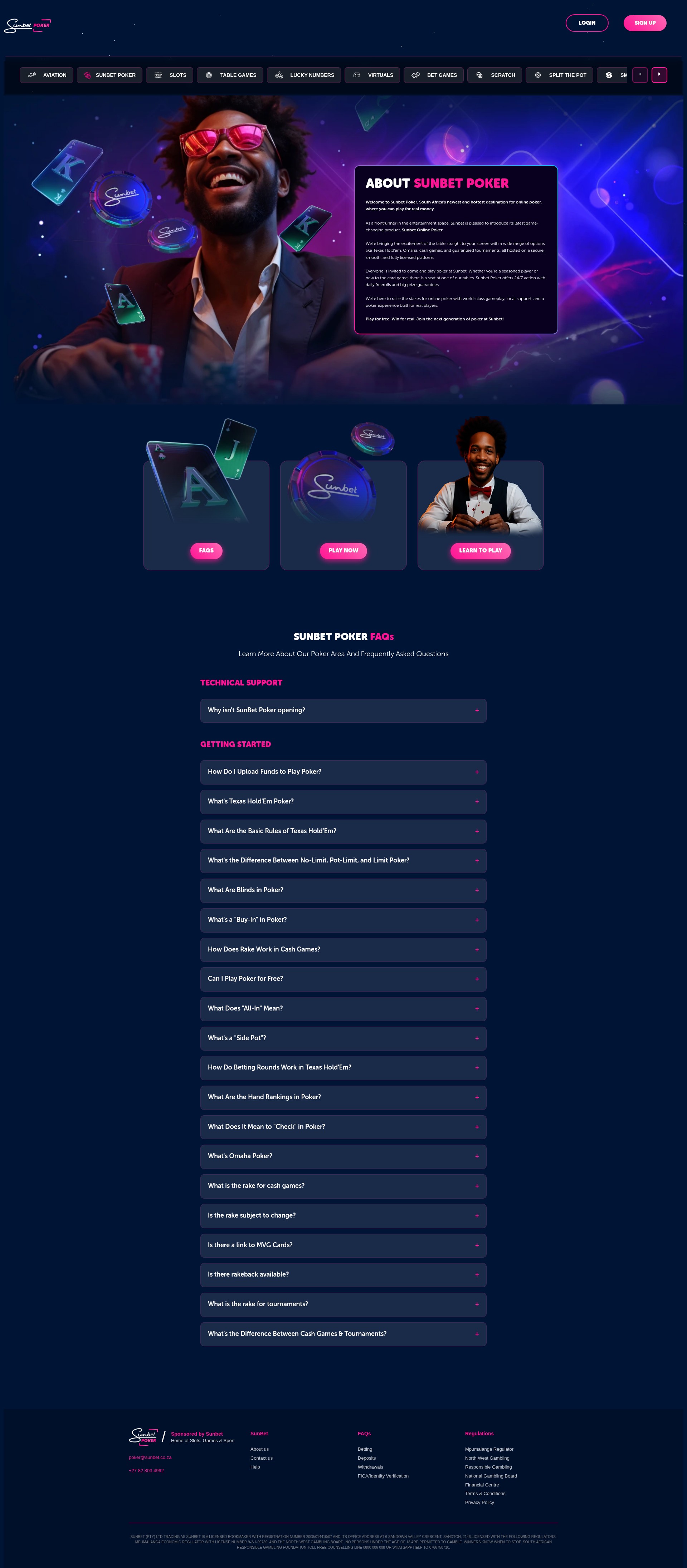 Screenshot of sunbet.co.za