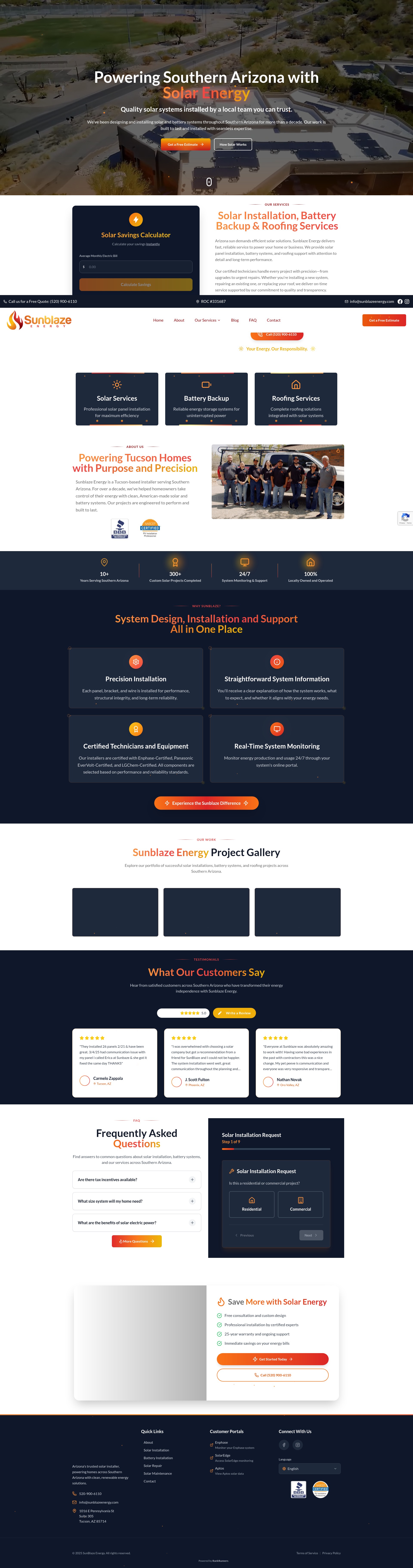 Screenshot of sunblazeenergy.com