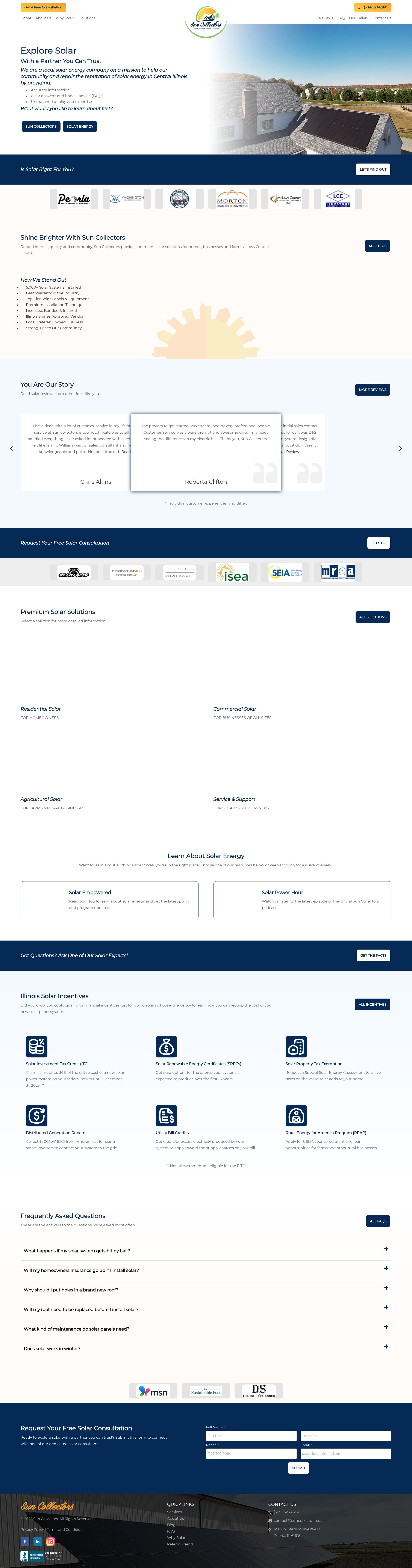 Screenshot of suncollectors.solar