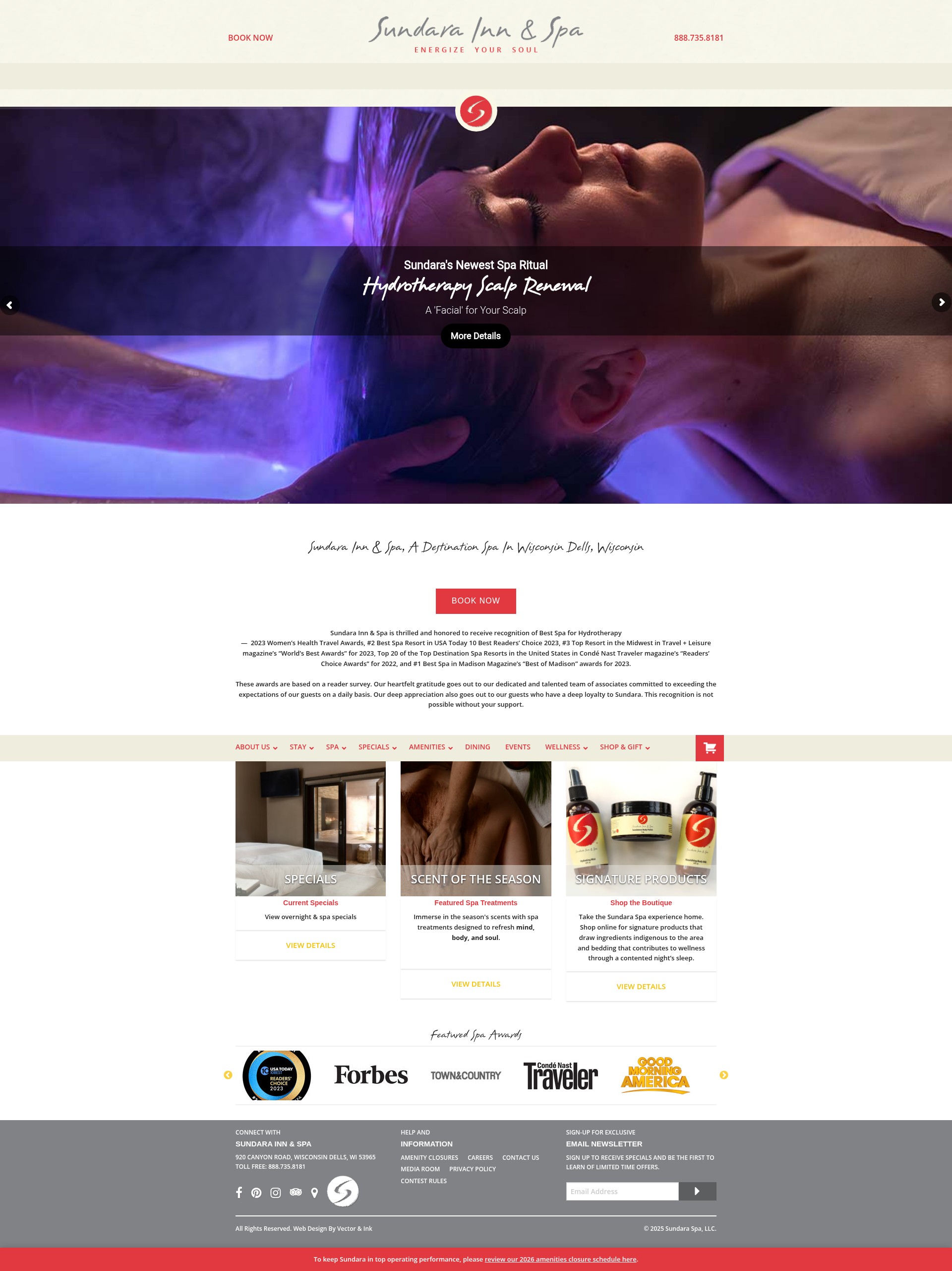 Screenshot of sundaraspa.com