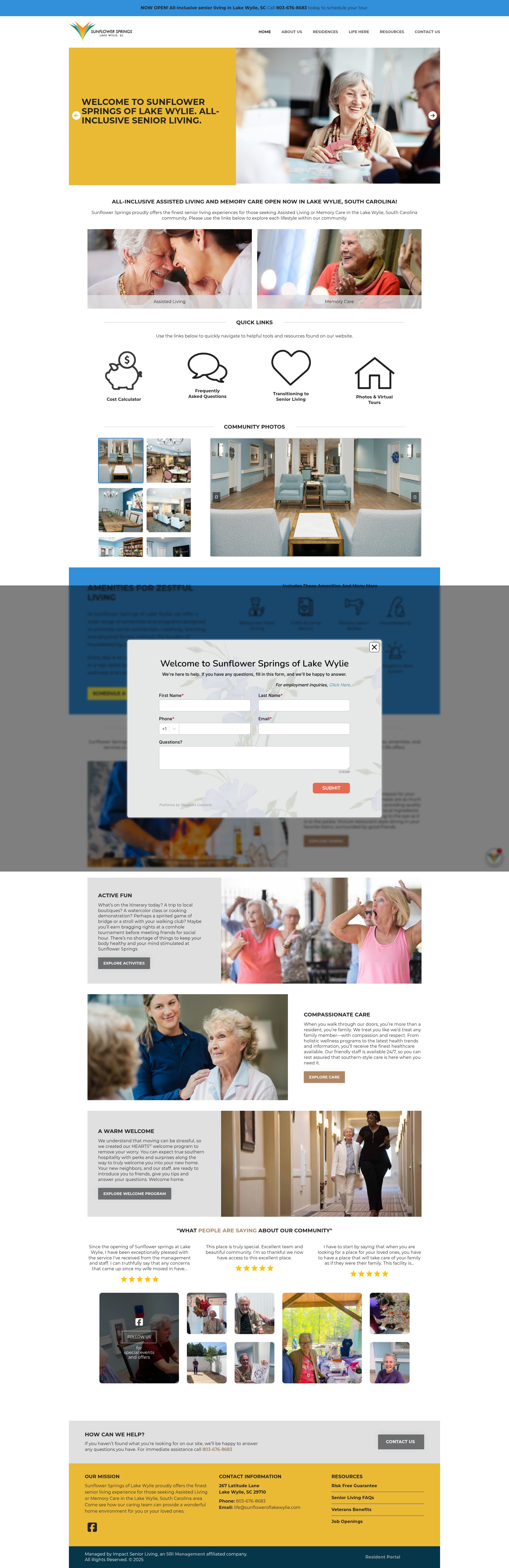 Screenshot of sunfloweroflakewylie.com