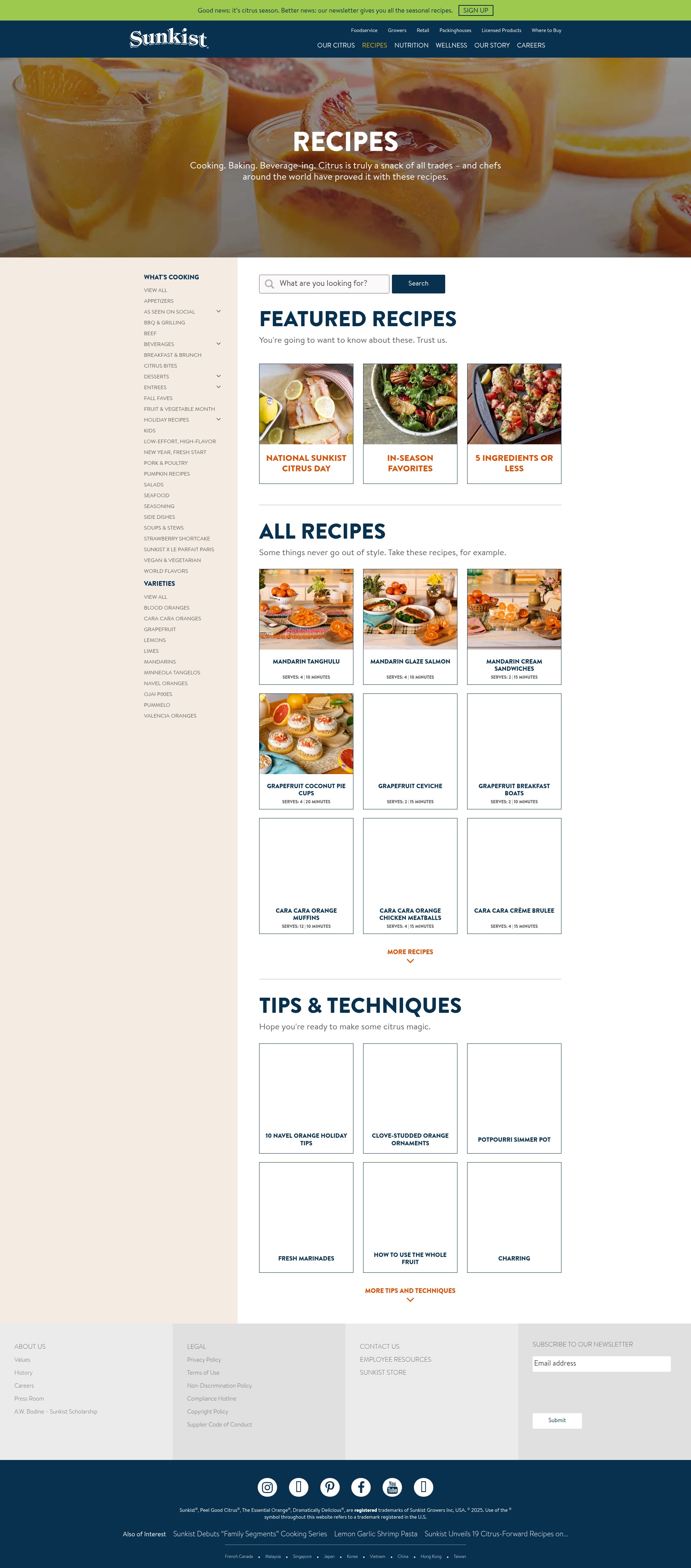 Screenshot of sunkist.com