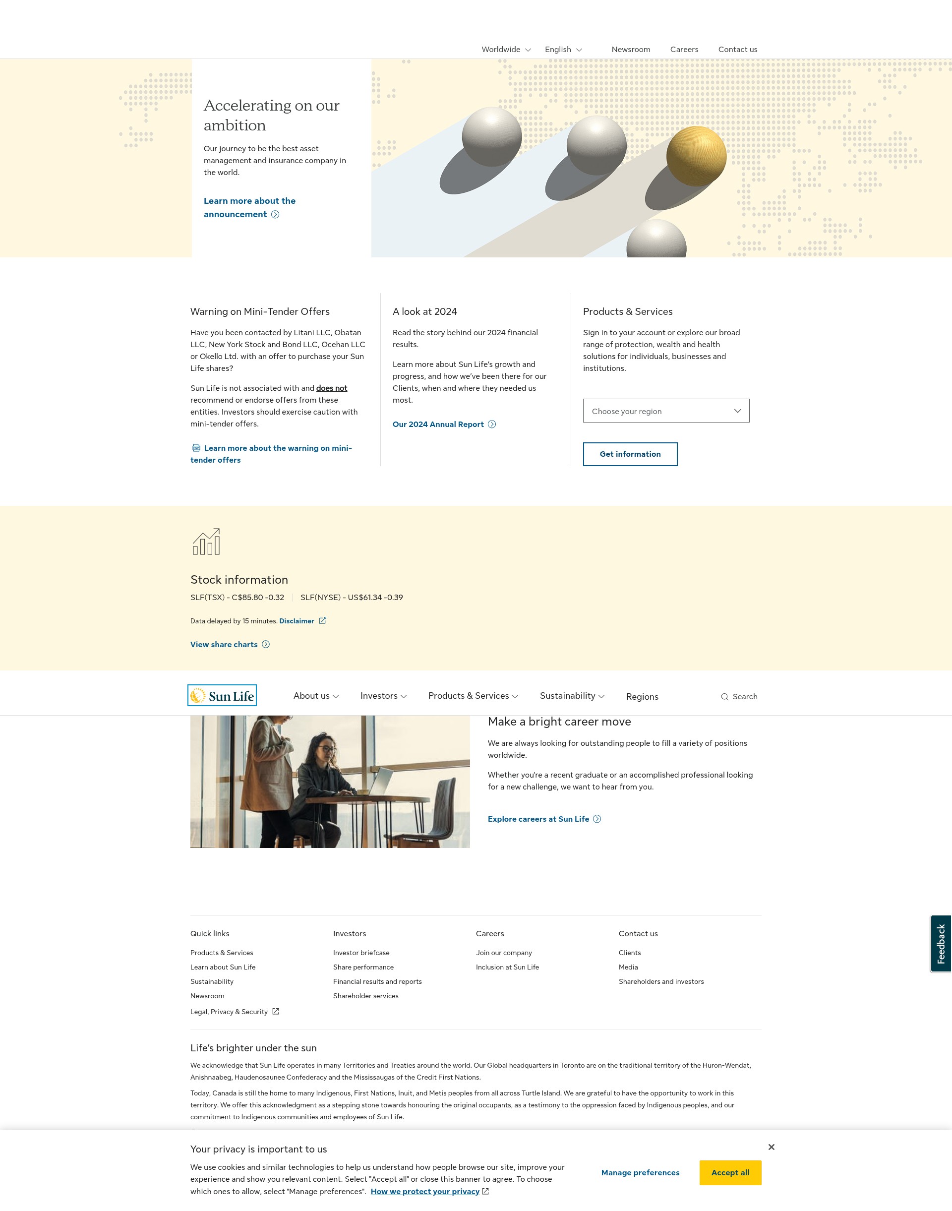 Screenshot of sunlife.com