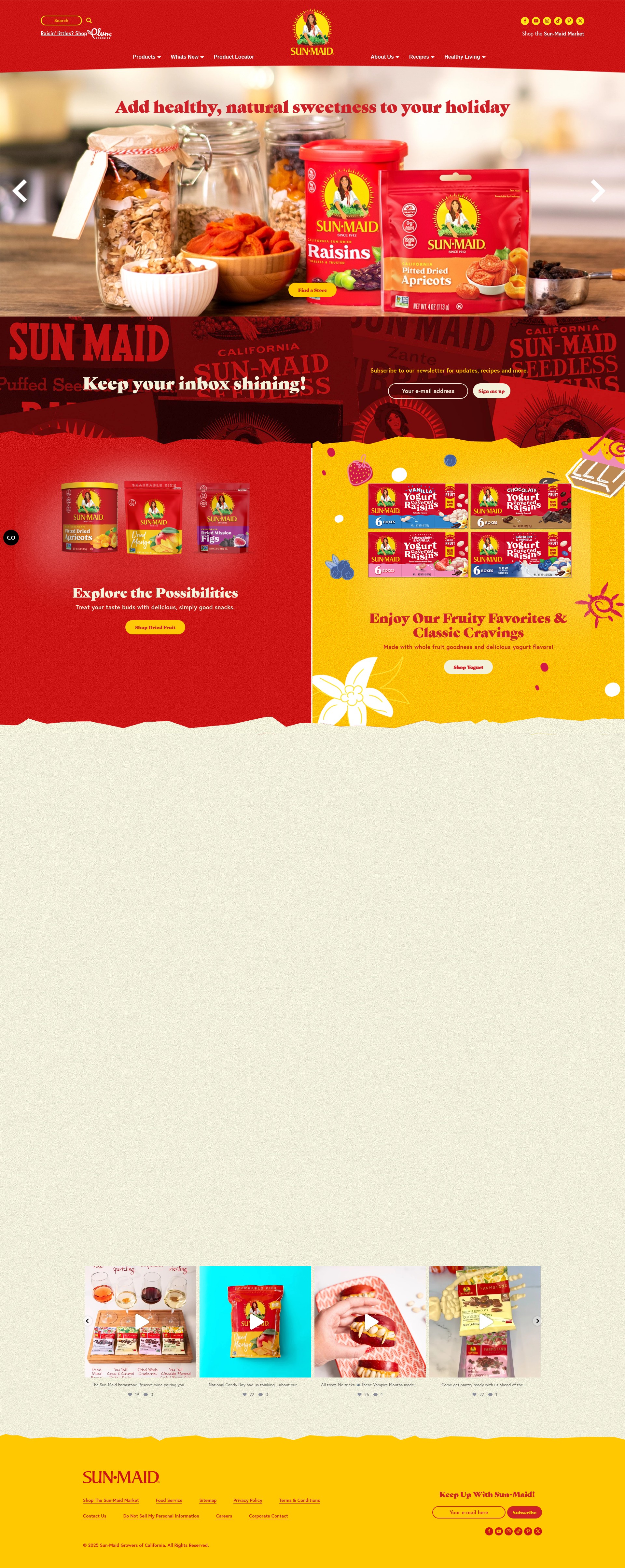 Screenshot of sunmaid.com