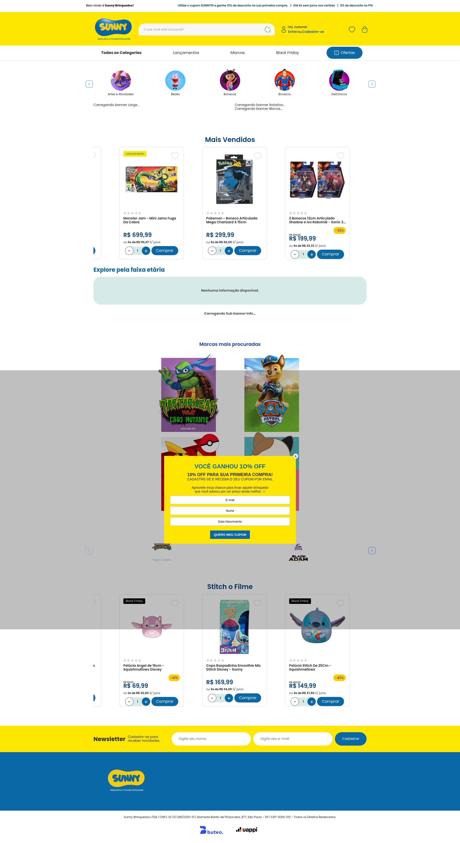 Screenshot of sunnybrinquedos.com.br