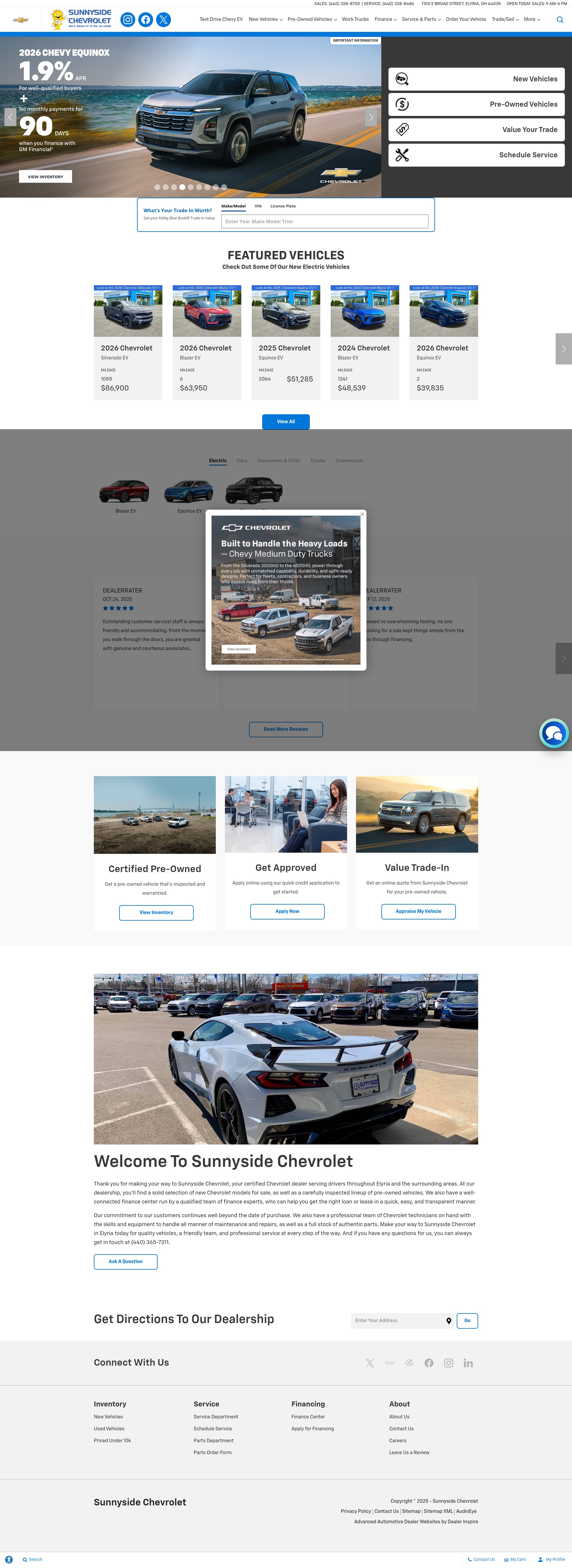 Screenshot of sunnysidechevrolet.com