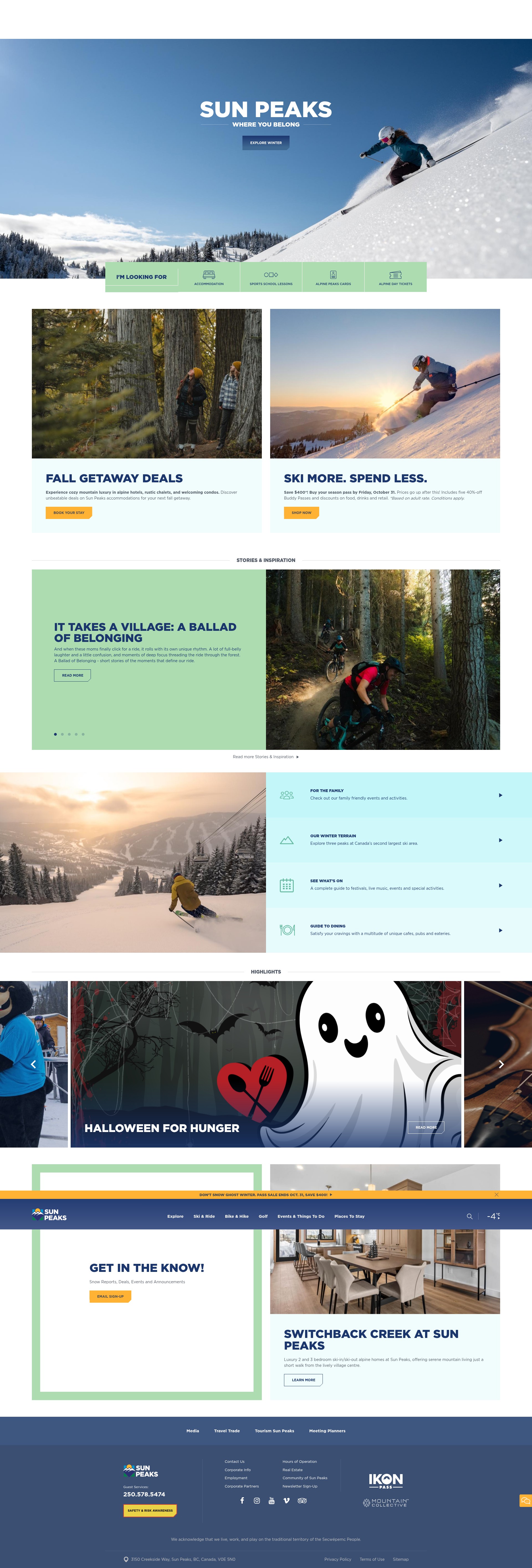 Screenshot of sunpeaksresort.com