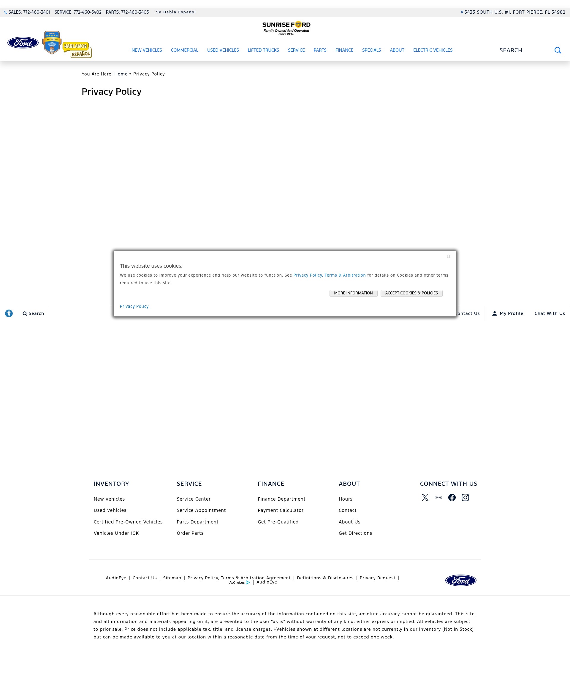 Screenshot of sunrise-ford.com