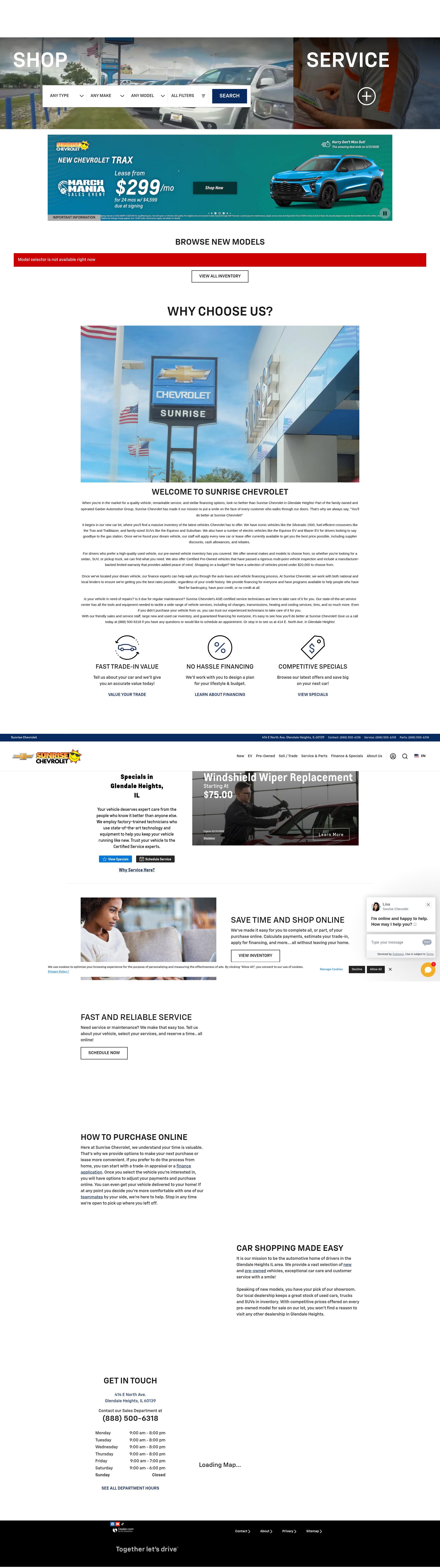 Screenshot of sunrisechevrolet.com