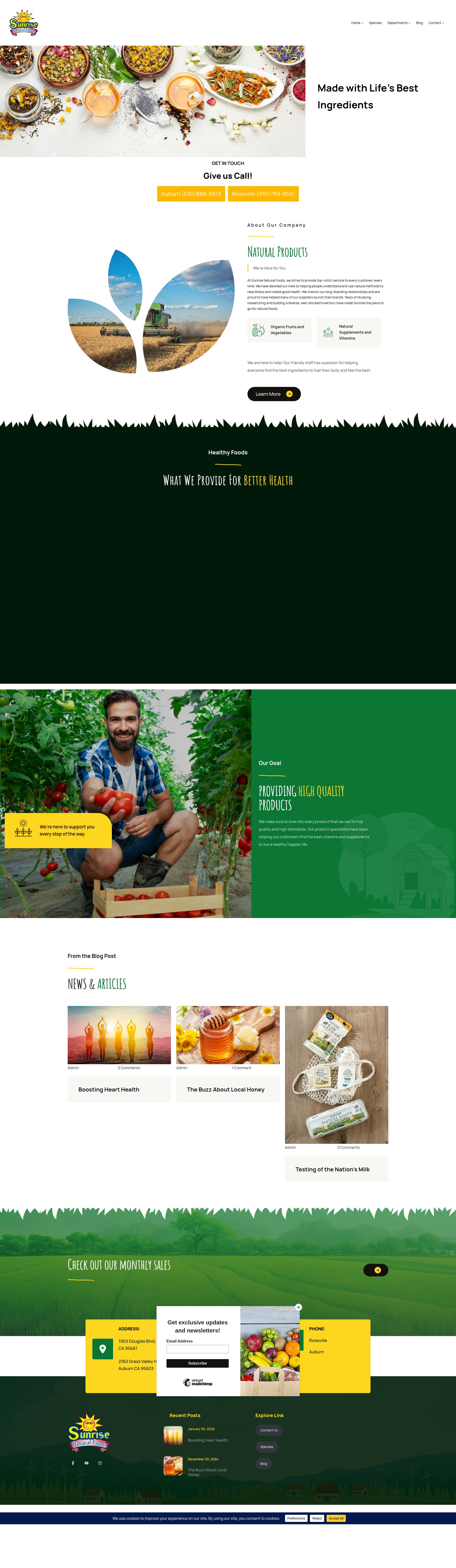Screenshot of sunrisenaturalfoods.net
