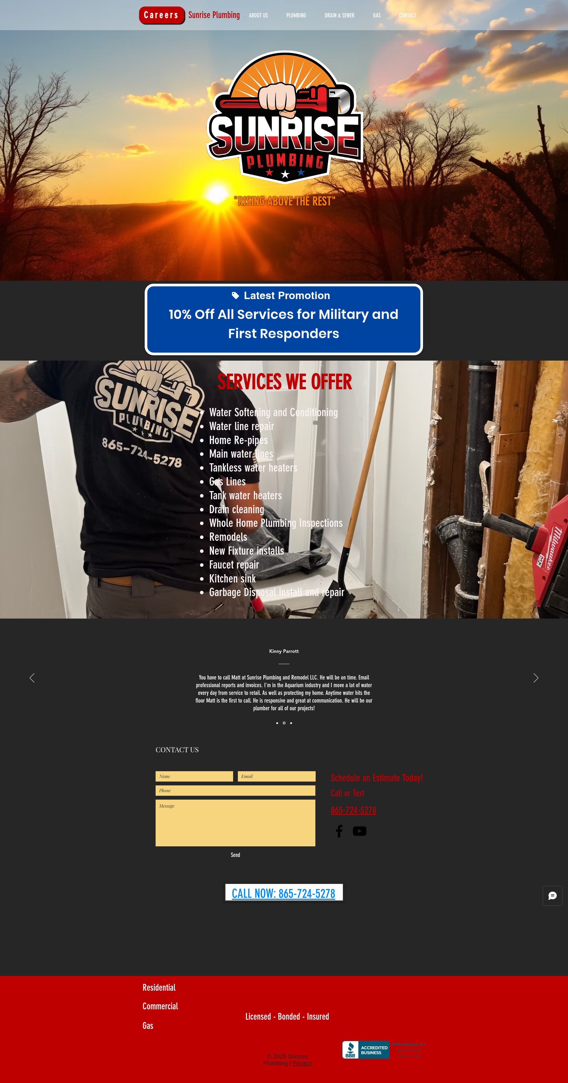 Screenshot of sunriseplumbingandremodel.com
