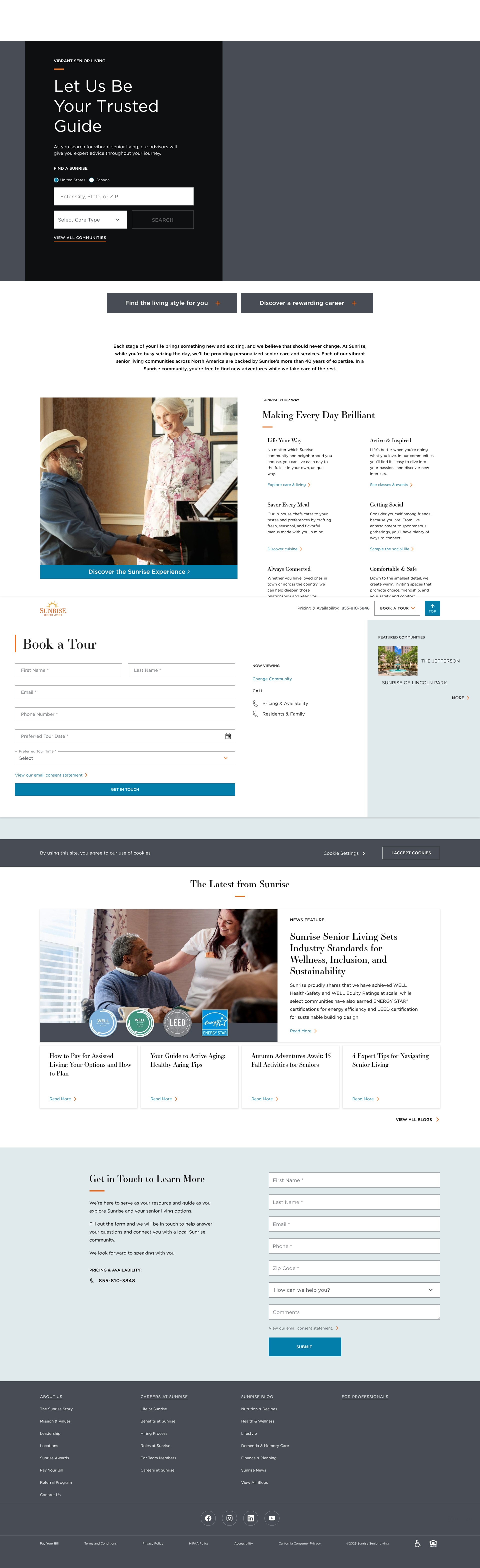 Screenshot of sunriseseniorliving.com