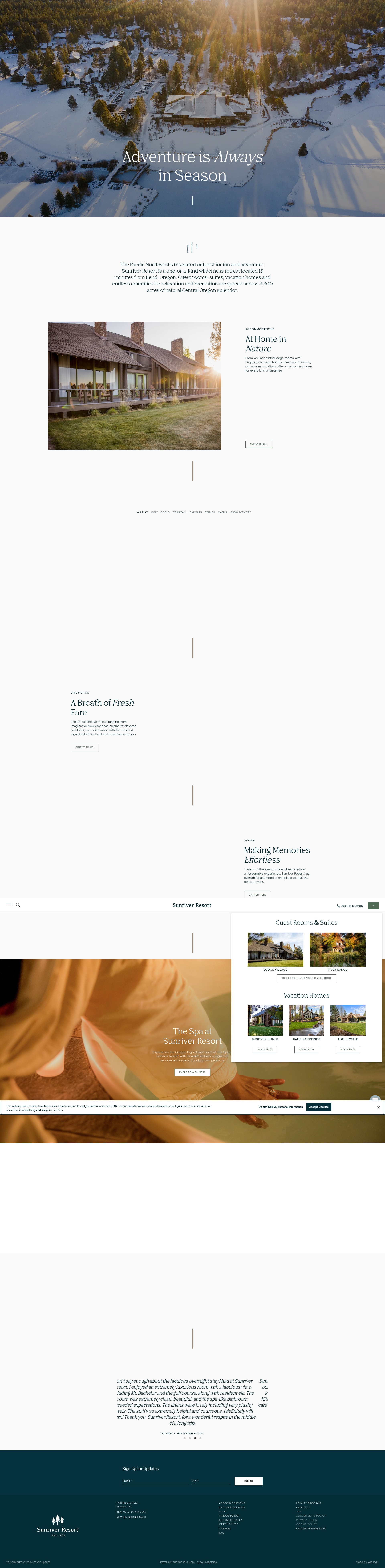 Screenshot of sunriverresort.com