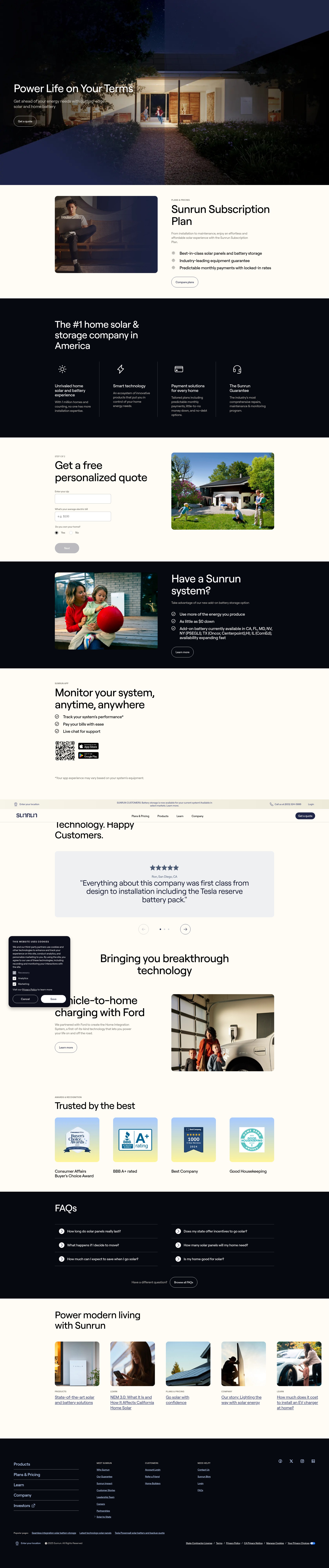 Screenshot of sunrun.com