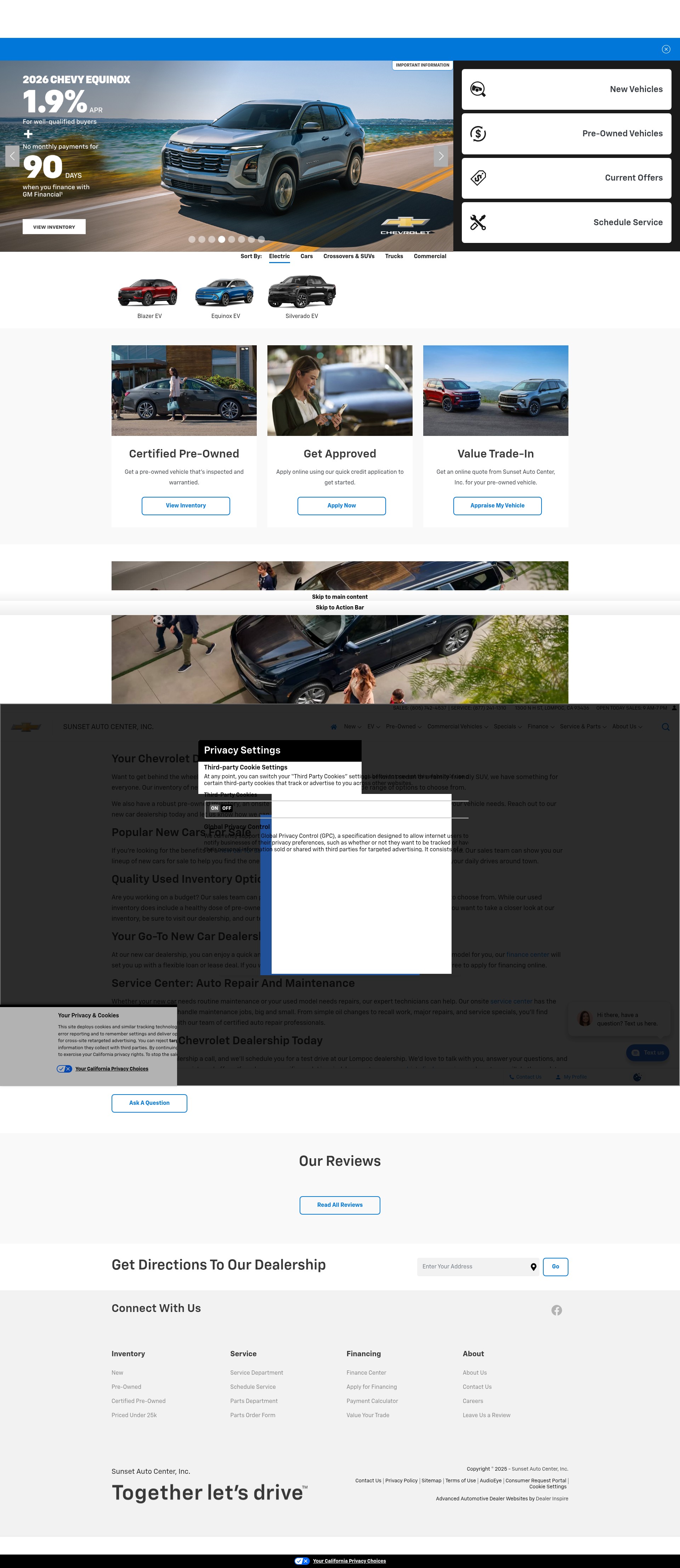 Screenshot of sunsetautocenter.com
