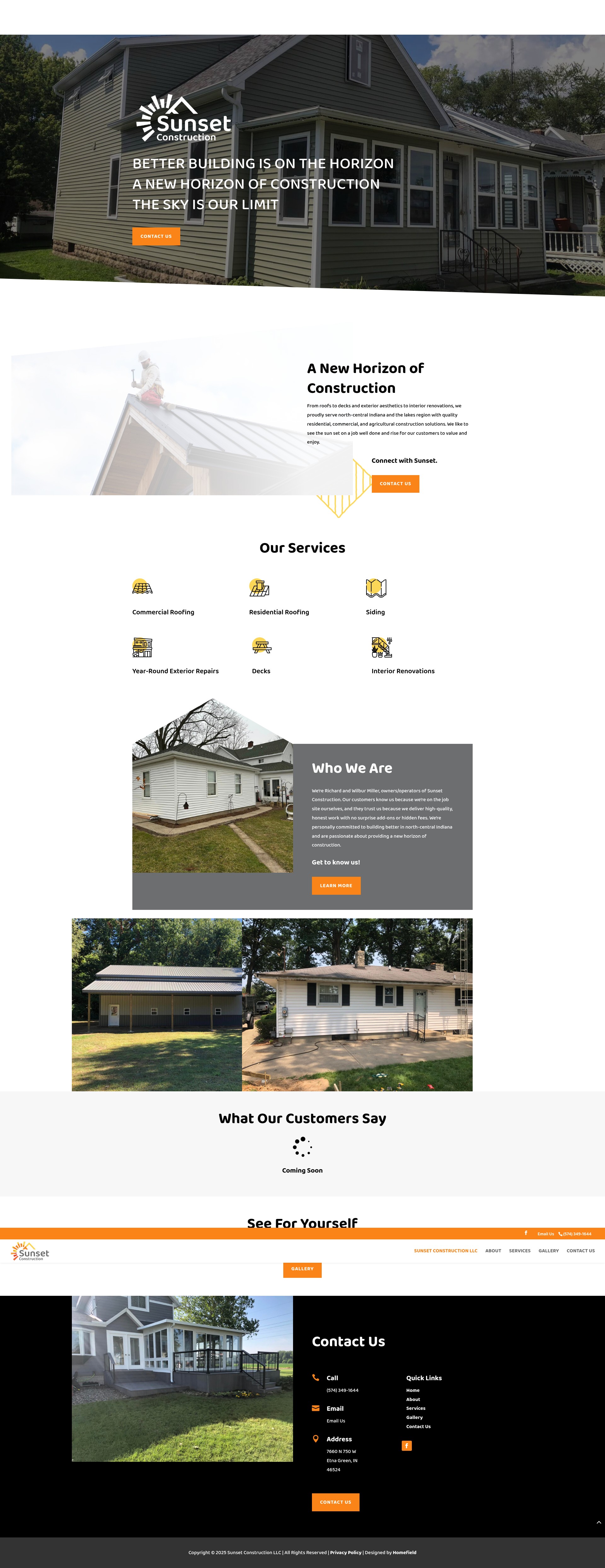 Screenshot of sunsetconstructionindiana.com