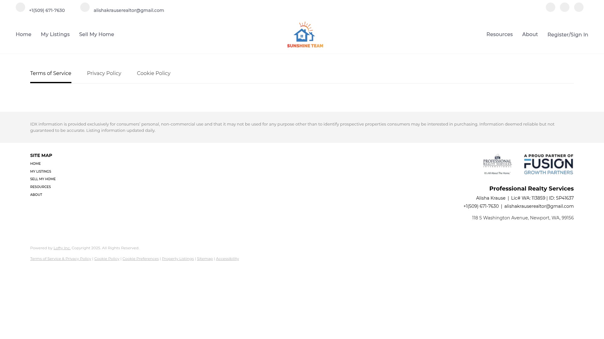 Screenshot of sunshinerealestatellc.com