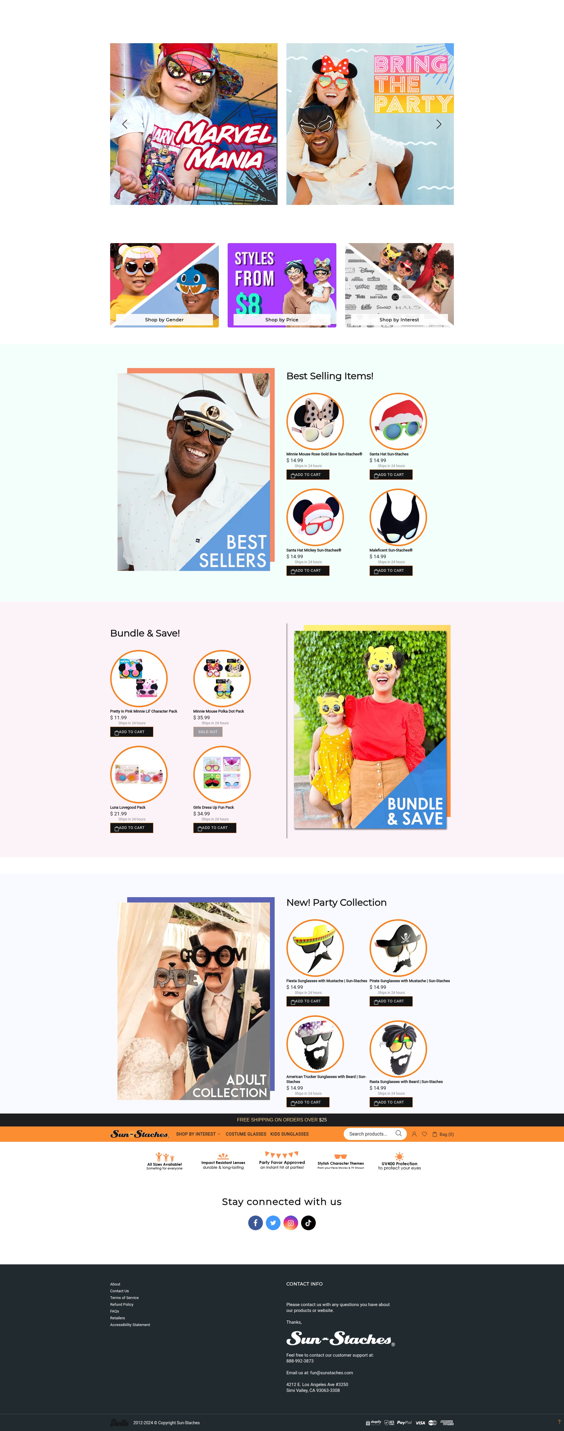 Screenshot of sunstaches.com
