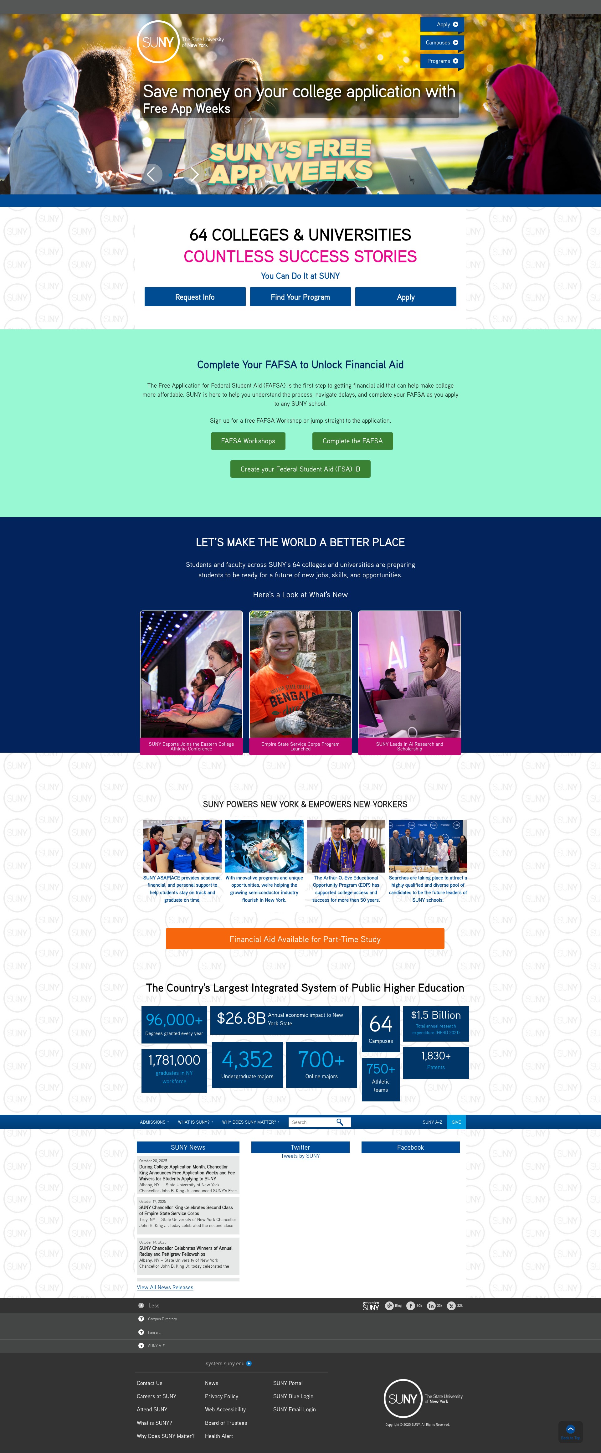 Screenshot of suny.edu