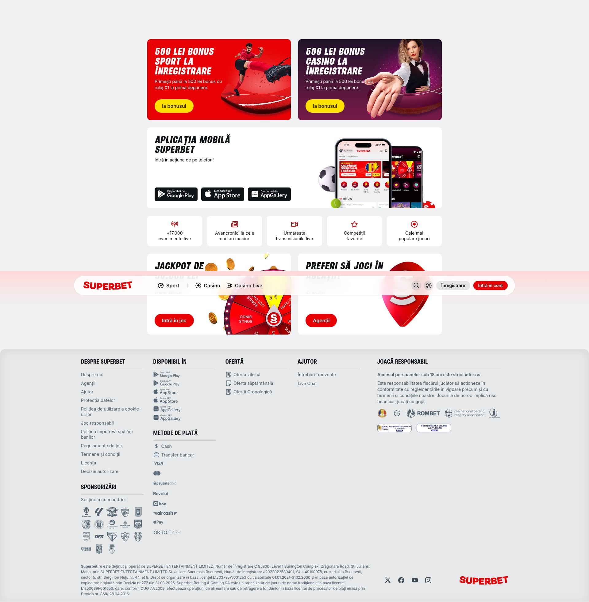 Screenshot of superbet.ro