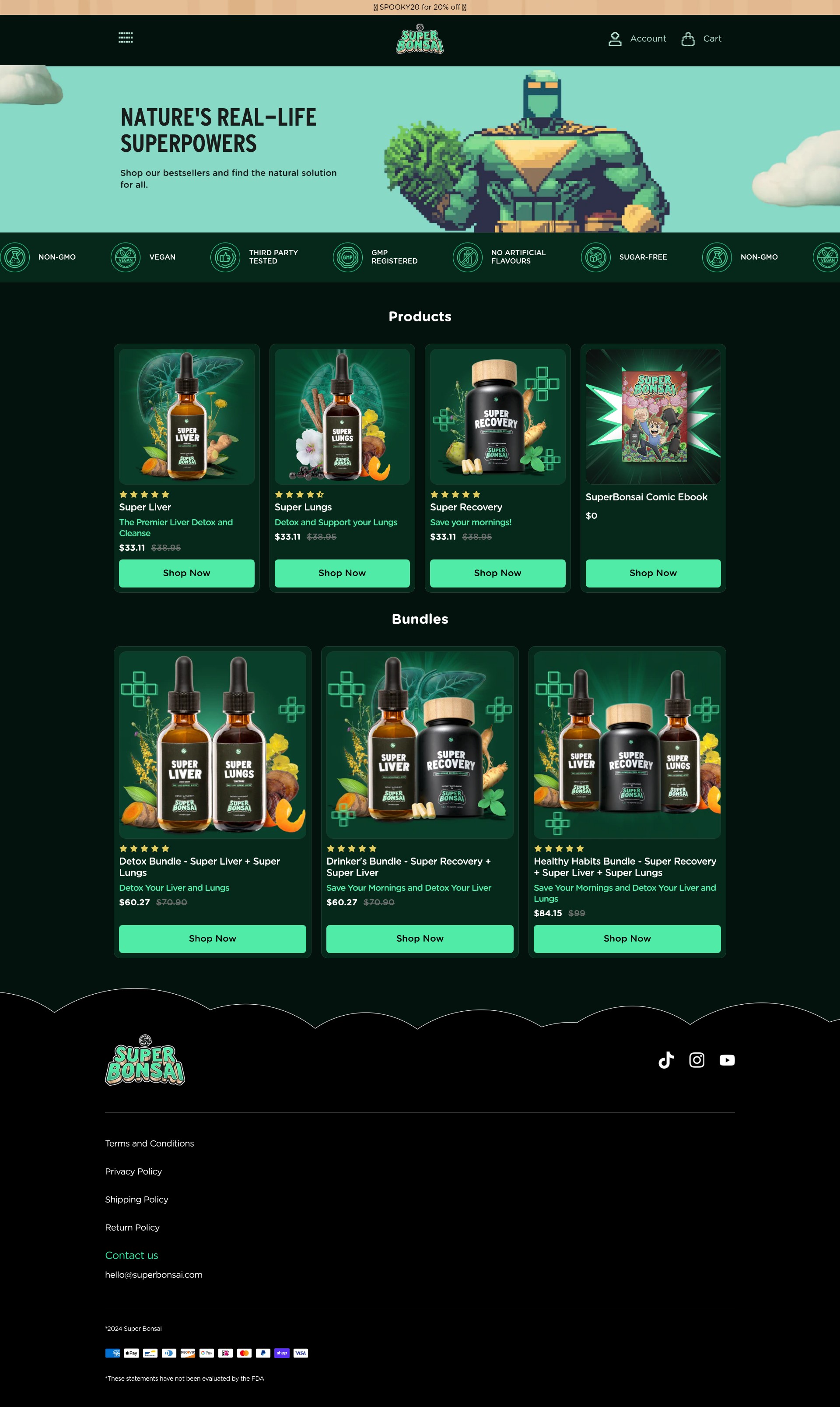 Screenshot of superbonsai.myshopify.com
