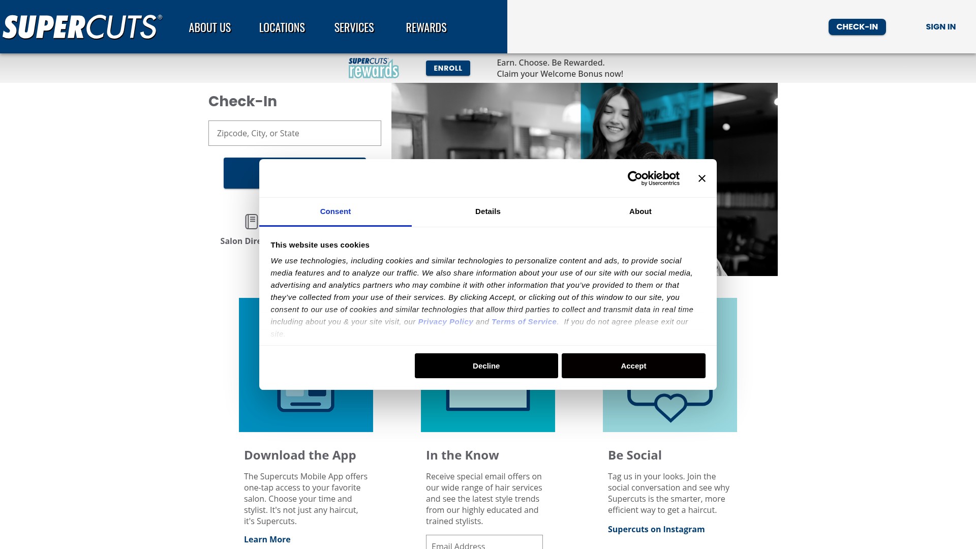 Screenshot of supercuts.com
