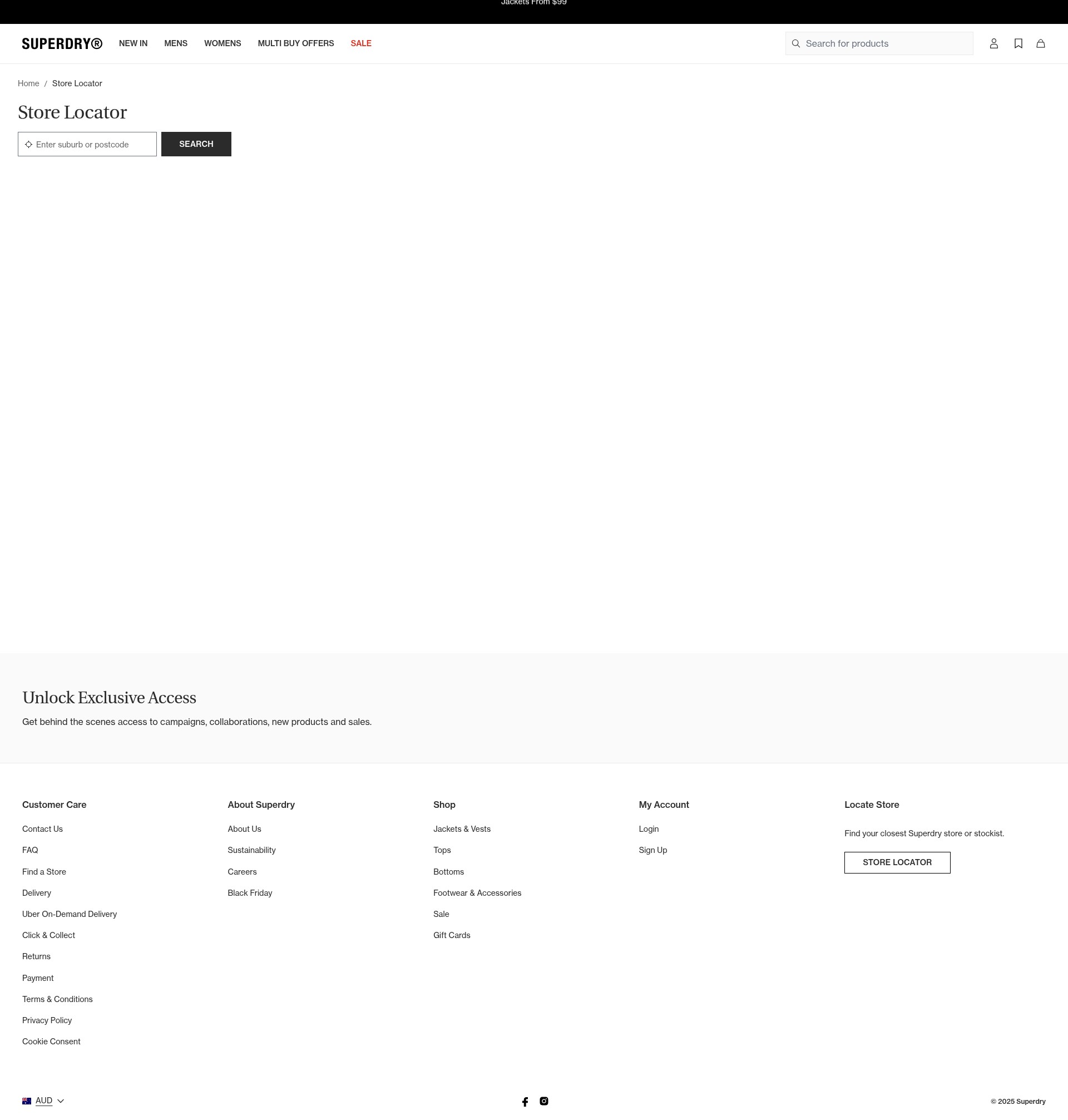 Screenshot of superdry.com.au